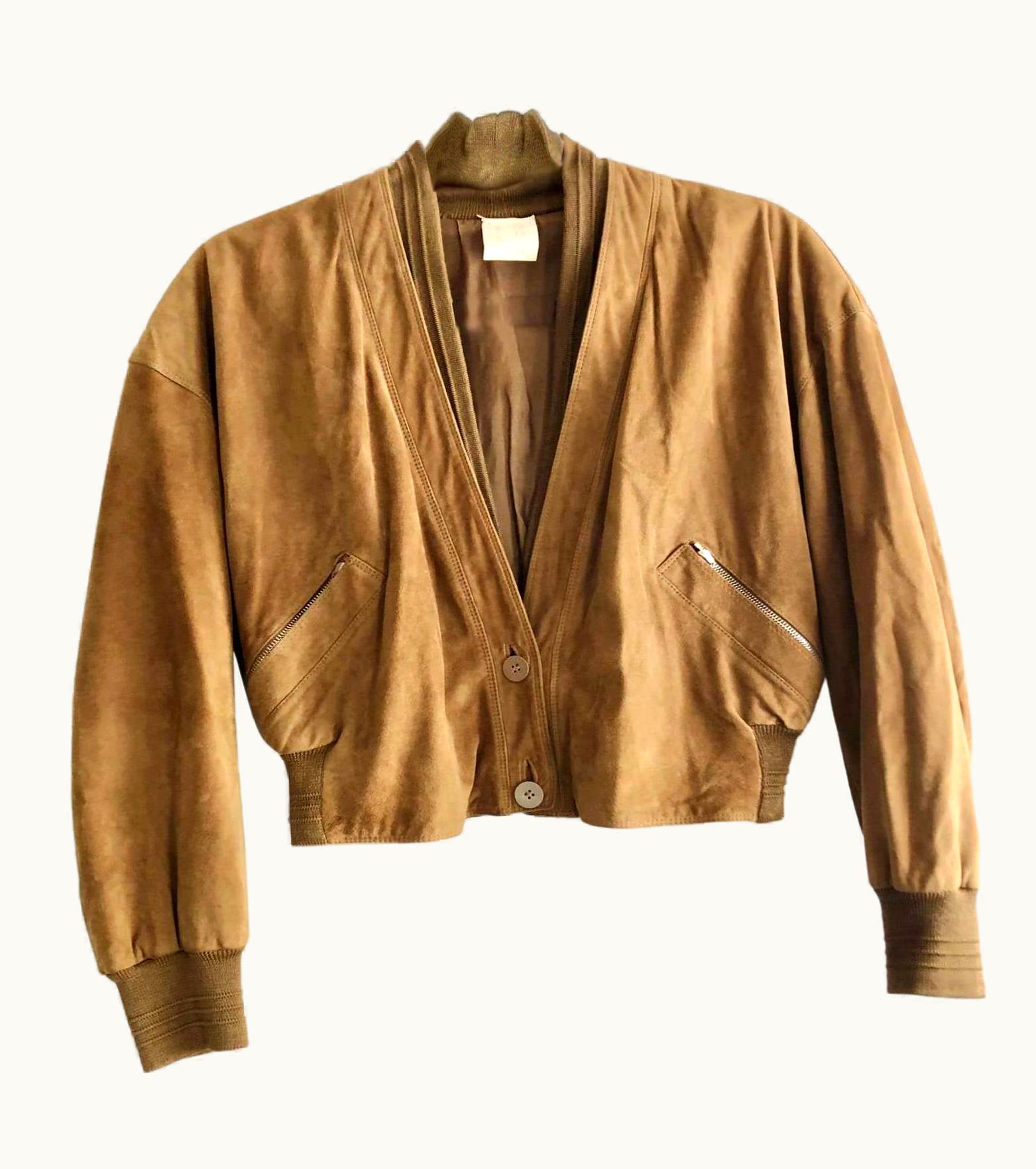 Gianni Versace Couture 1980s Gianni Versace Brown Suede Cropped Jacket Blazer
