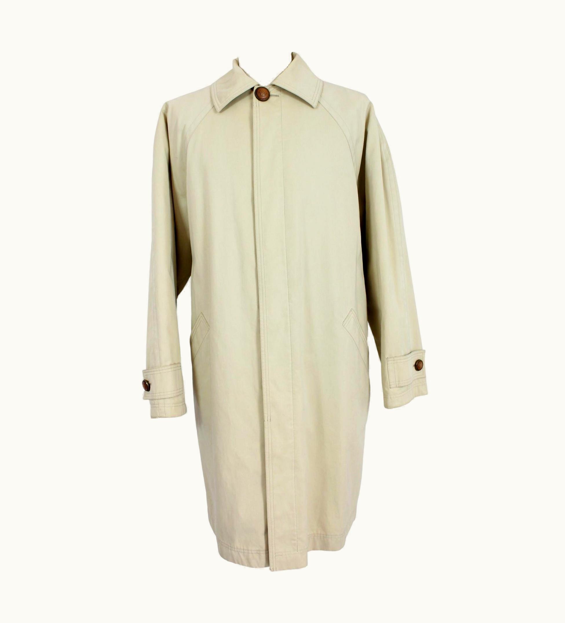 Versace Versace Beige Cotton Overcoat