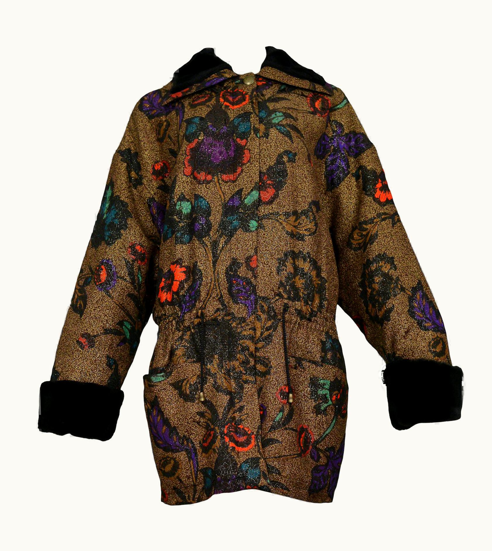 Versace Vintage Versace Metallic Floral Coat