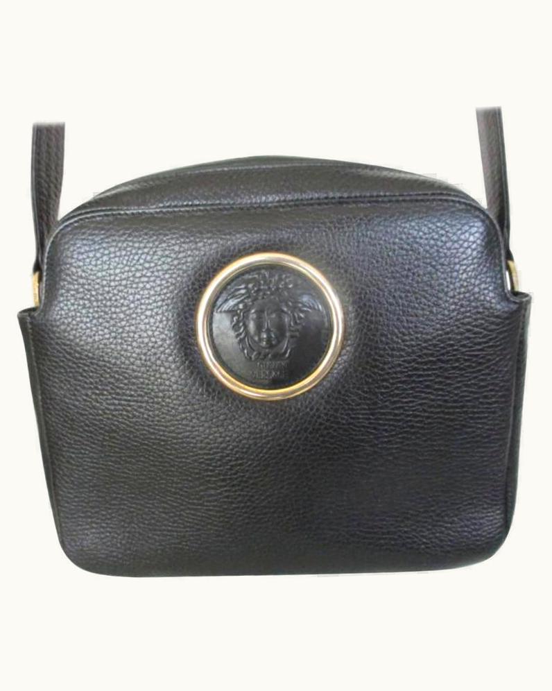 Gianni Versace Couture Gianni Versace Black Leather Medusa Bag