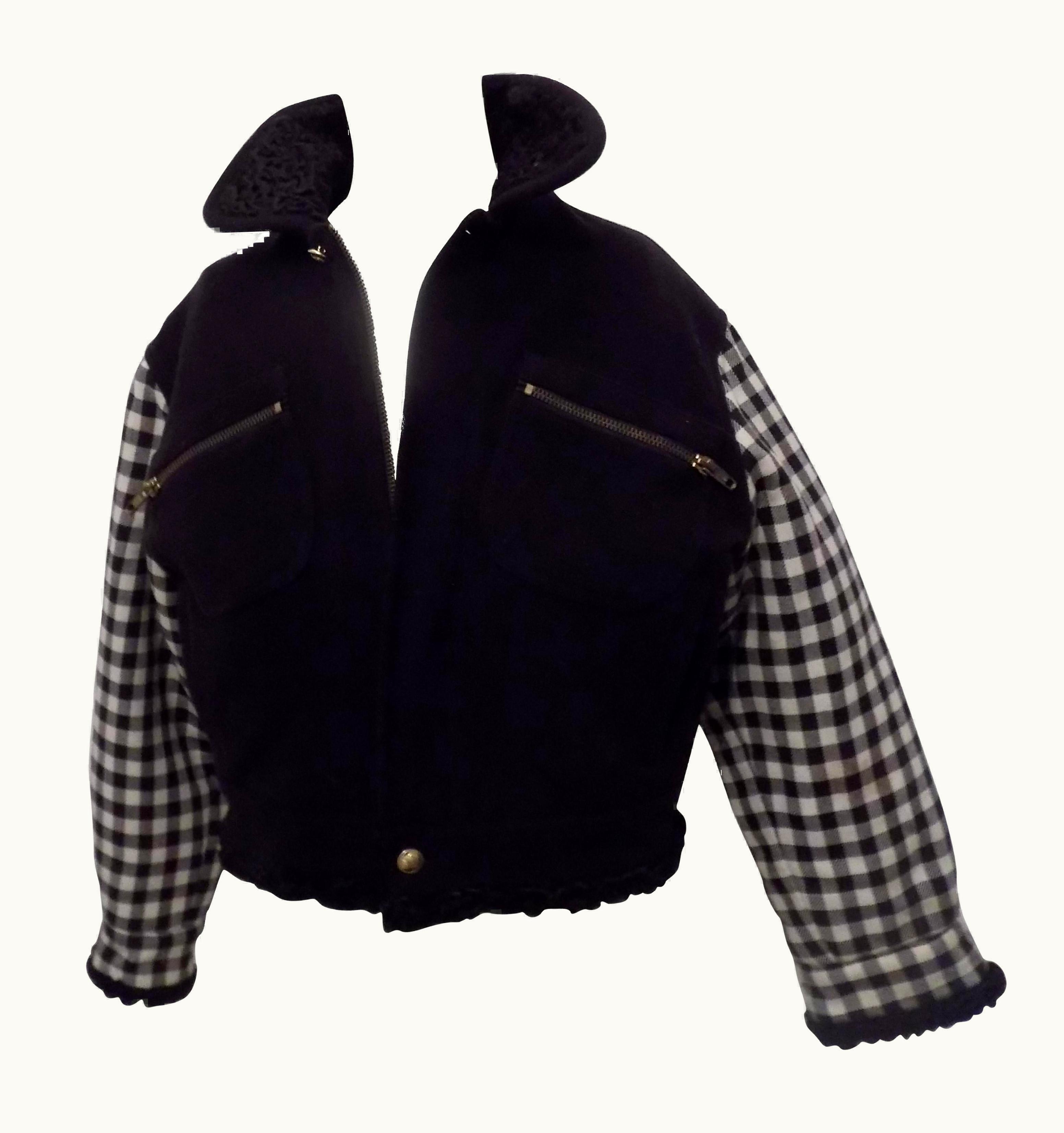 Gianni Versace Couture Gianni Versace Pied De Poule Black Jacket