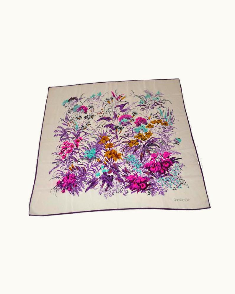 Gianni Versace Couture Gianni Versace Multi-Color Floral Silk Scarf