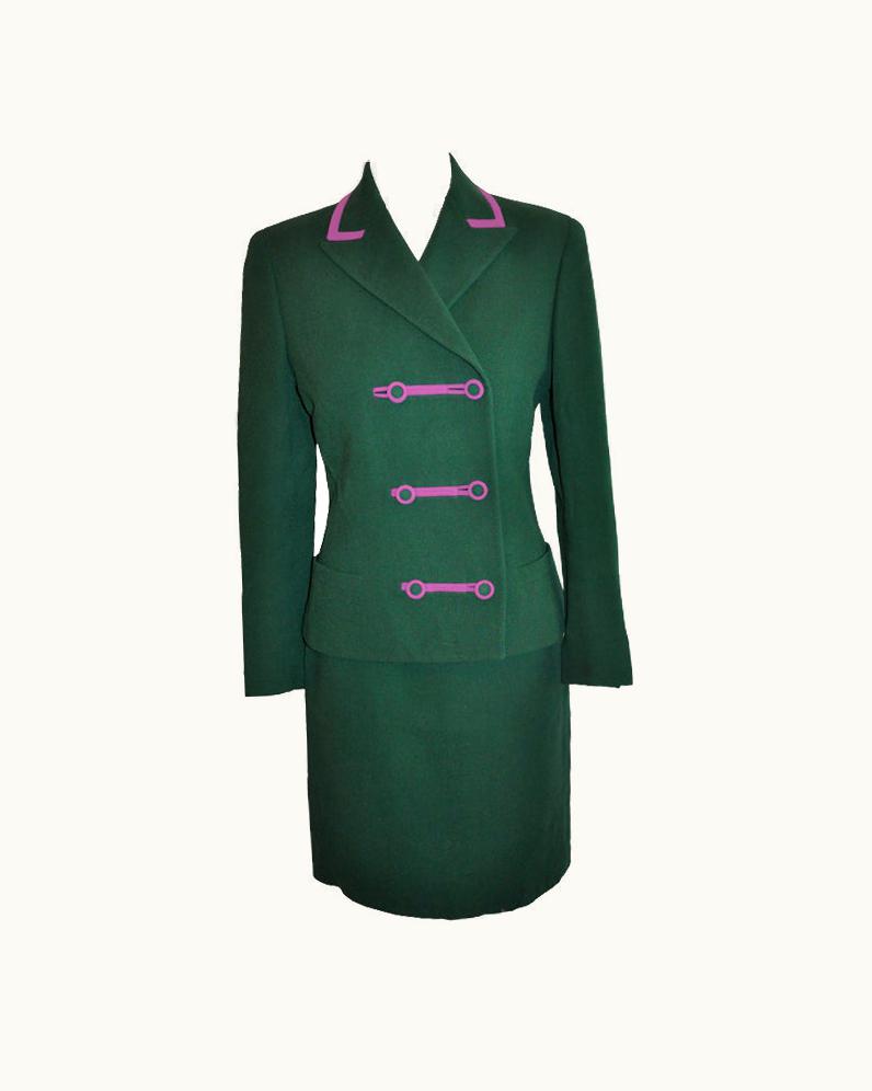 Gianni Versace Couture Gianni Versace Couture Green & Fuchsia Ensemble