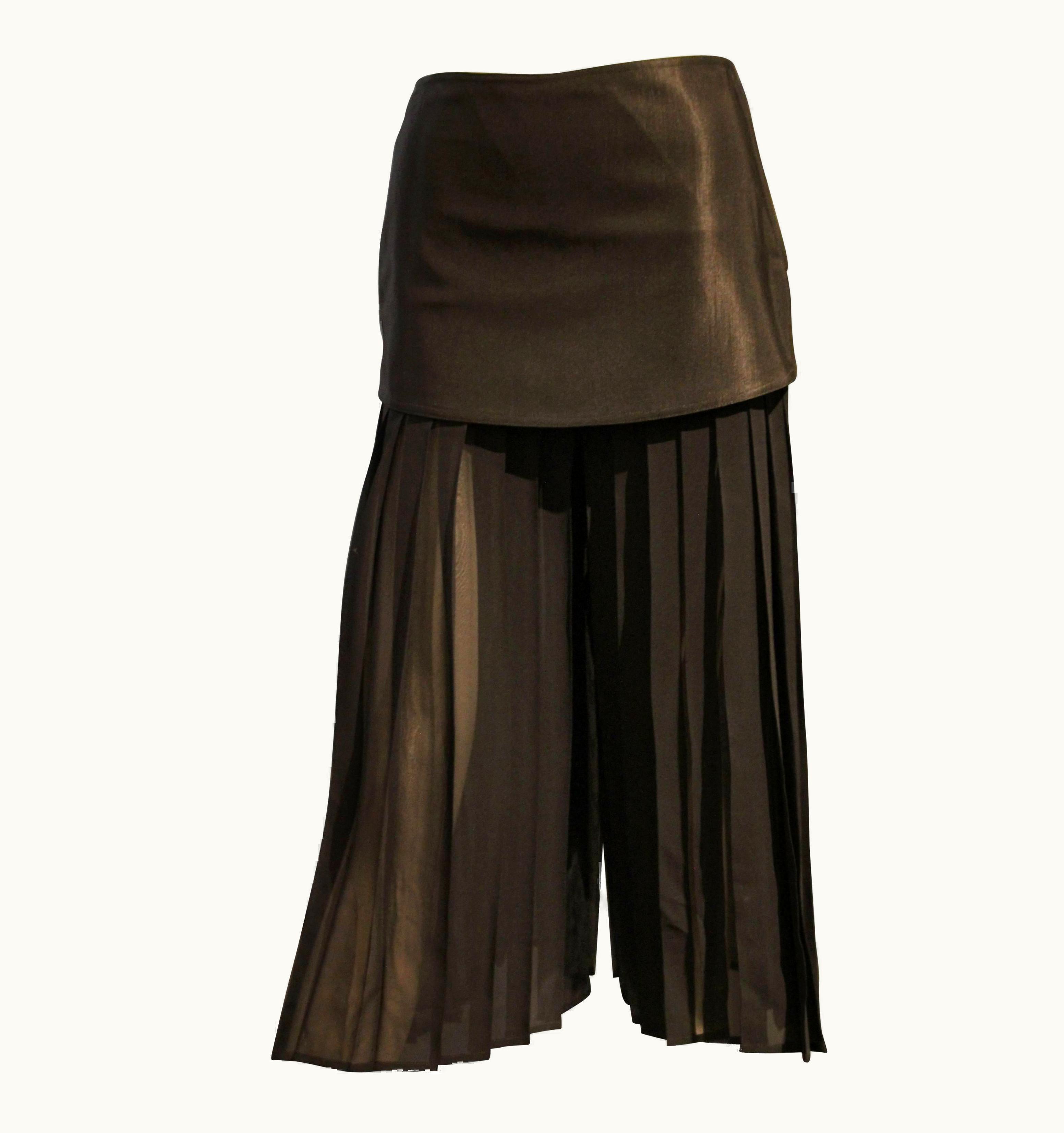 Gianni Versace Couture 1980s Gianni Versace Japanese-Inspired Pleated Silk Chiffon Palazzo Pants