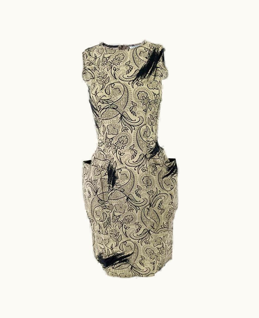 Versace Istante By Versace 1980s Vintage Sleeveless Dress Paisley Cotton Dress