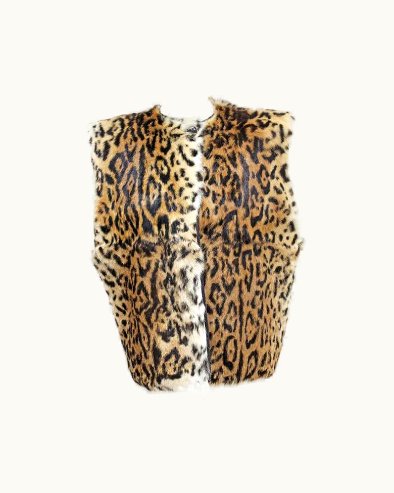 Gianni Versace Couture An Early Gianni Versace Leopard Print Fur Gillet C. 1980s