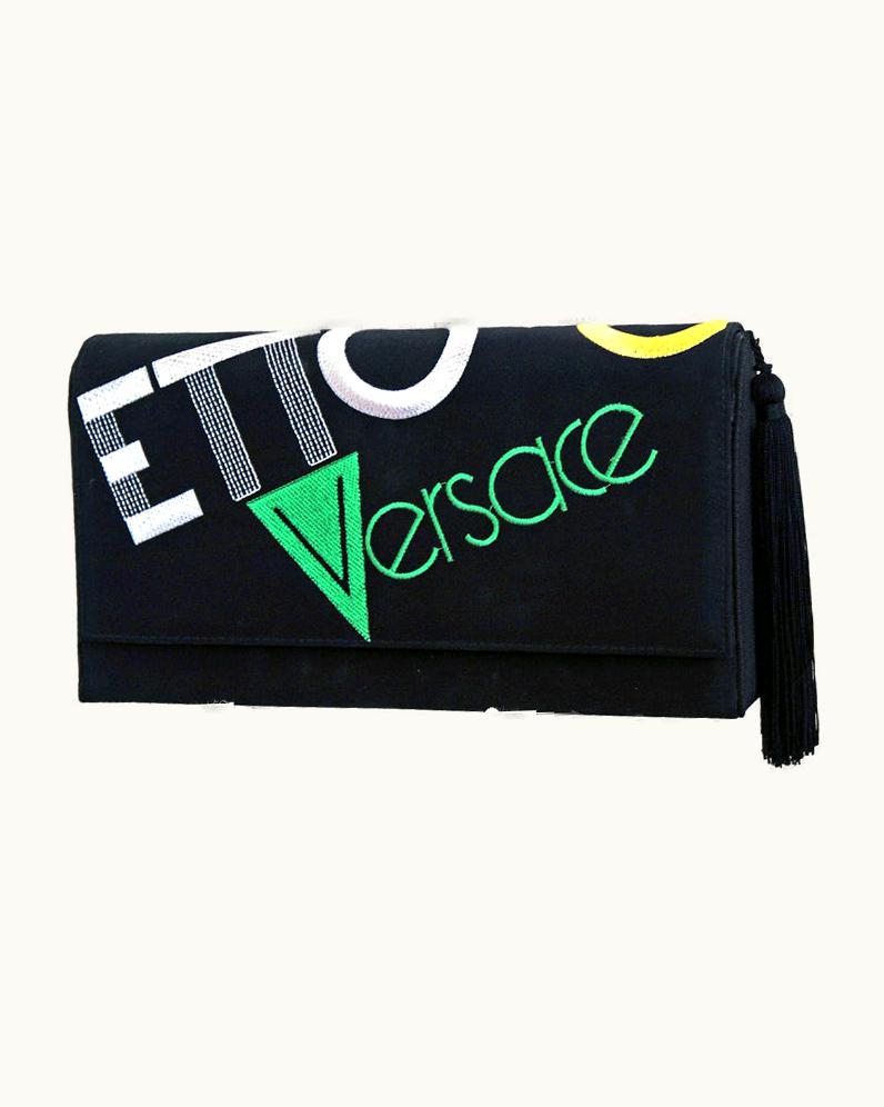 Gianni Versace Couture 1980' Gianni Versace Couture Embroidered Tassel Clutch Purse