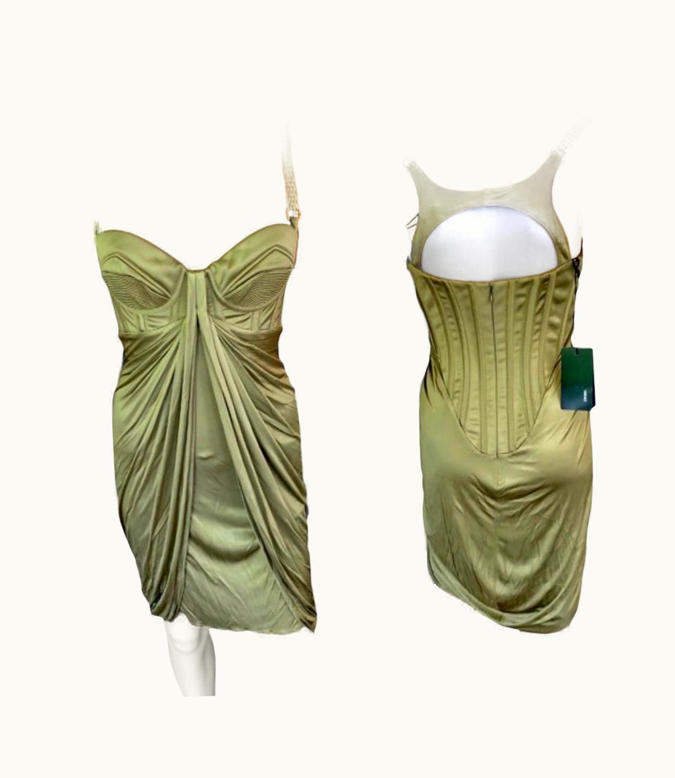 Versace Versace S/S 2007 Runway Bustier Cutout Back Mini Dress