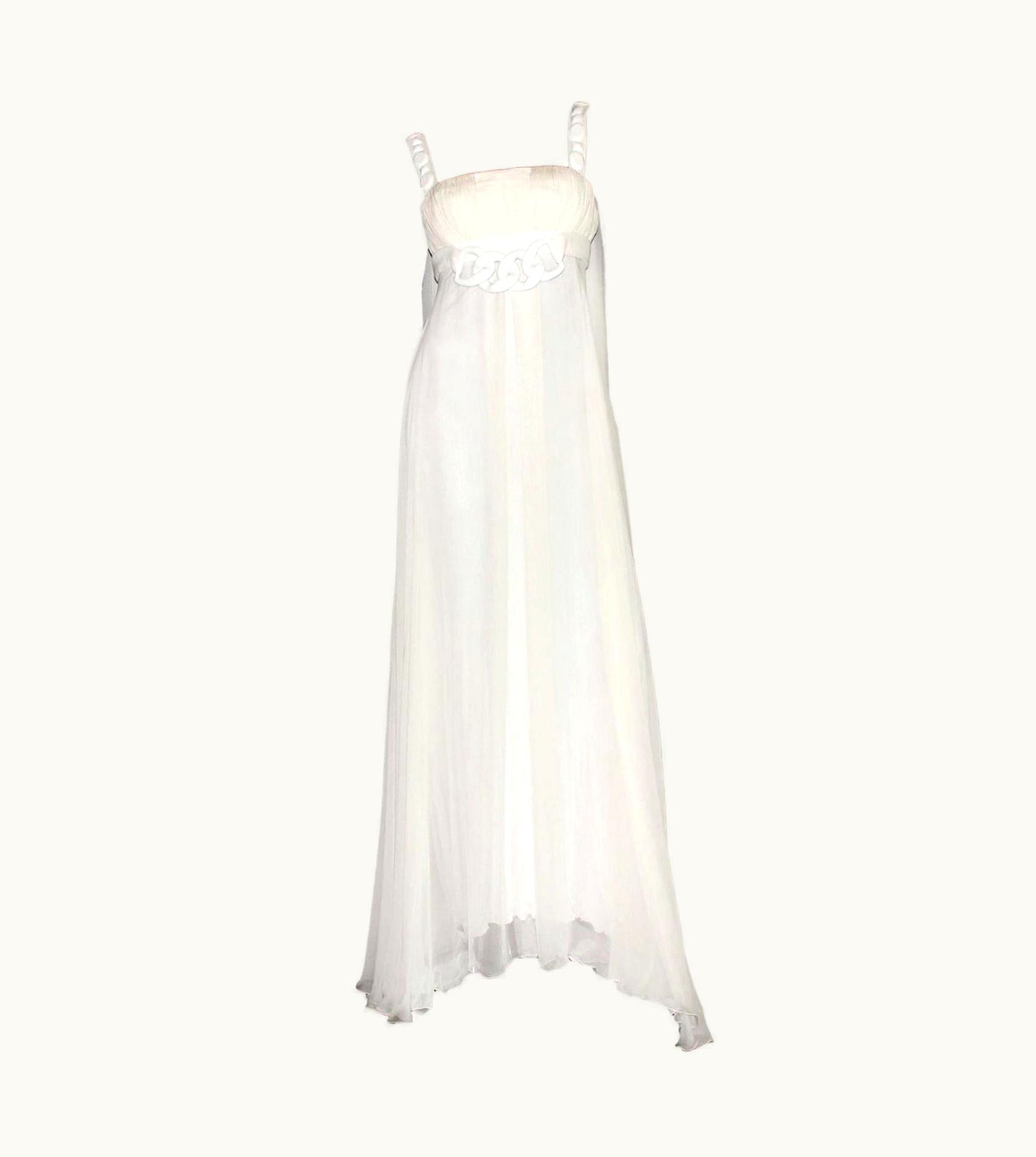 Versace Unworn Versace 2007 Silk Goddess Evening Bridal Wedding Gown Maxi Dress