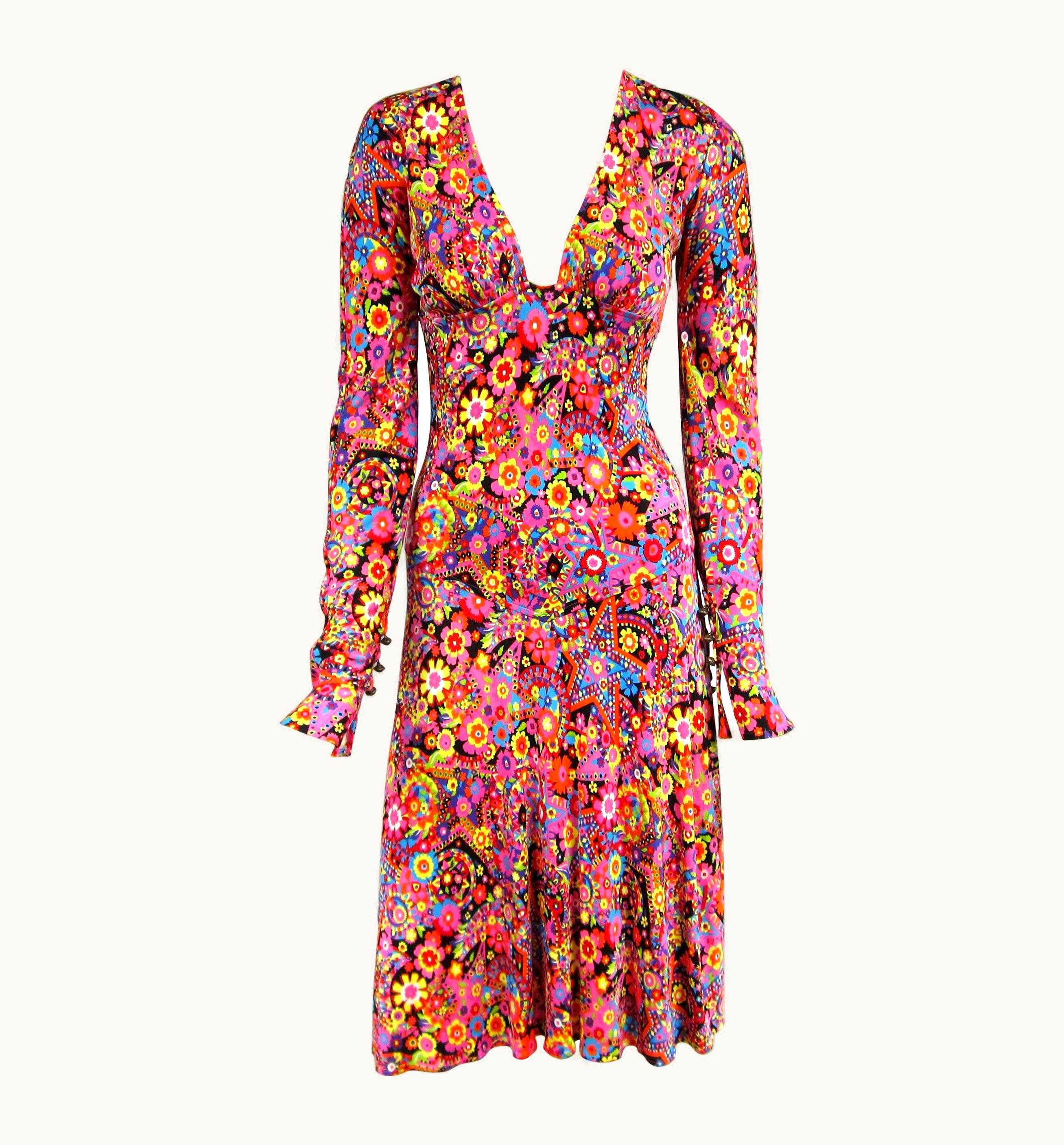 Gianni Versace Couture Gianni Versace Couture Floral Abstract Dress 2002