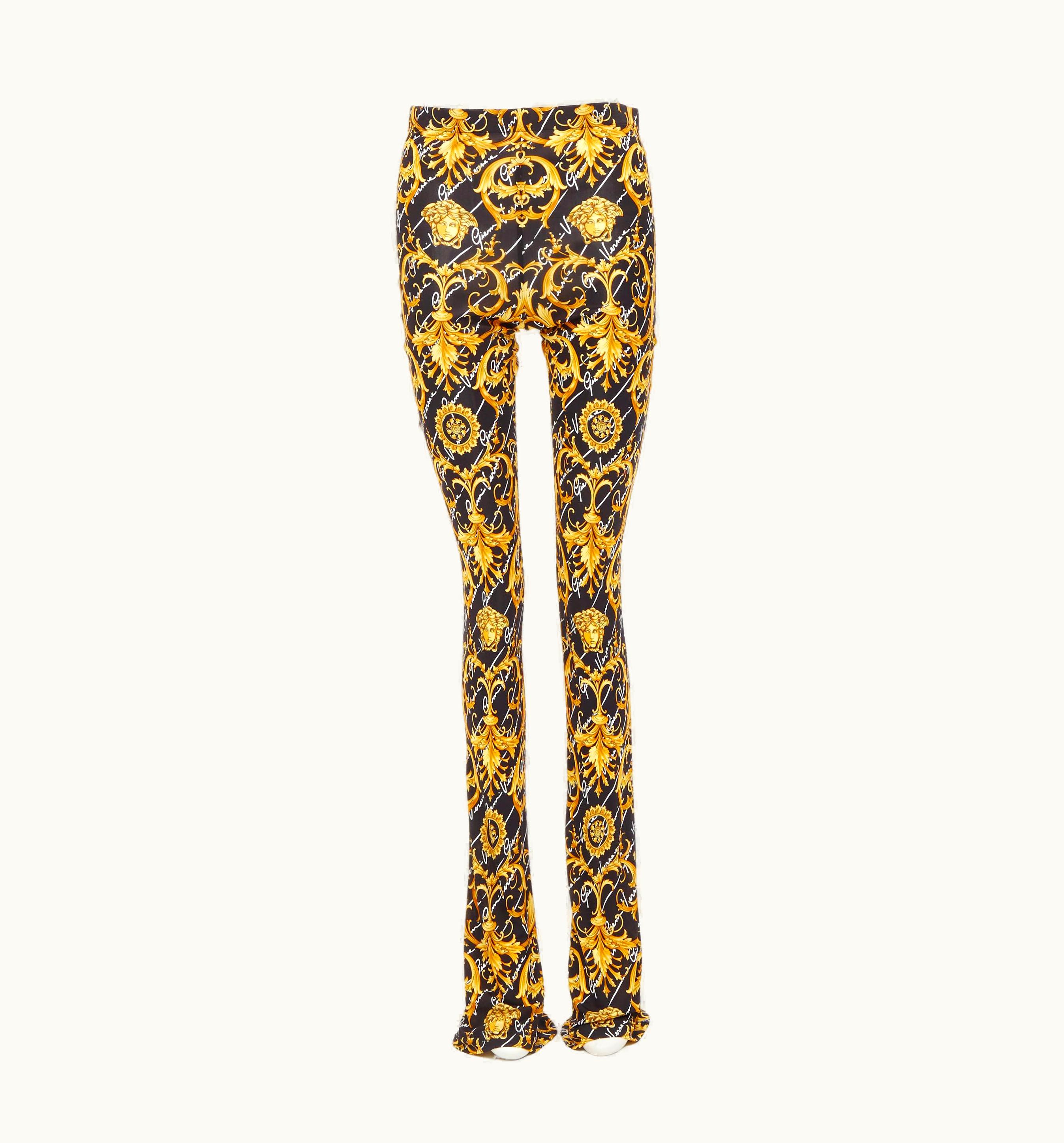 Versace Versace 2020 Runway Gianni Signature Medusa Barocco Gold Flare Pants UZ0577384