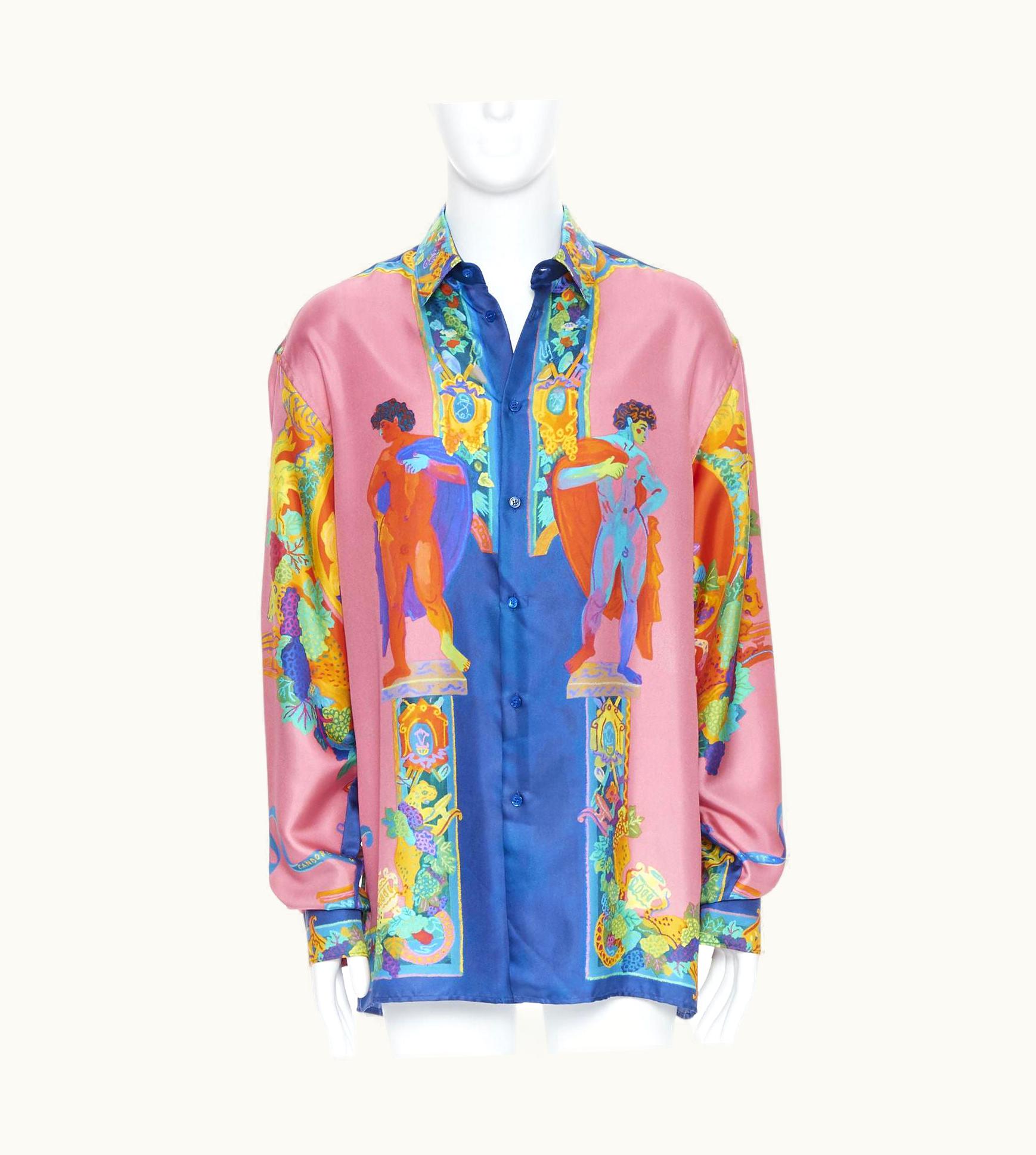 Versace Versace 2020 Runway Andy Dixon Caravaggio Archive Pink Silk Shirt