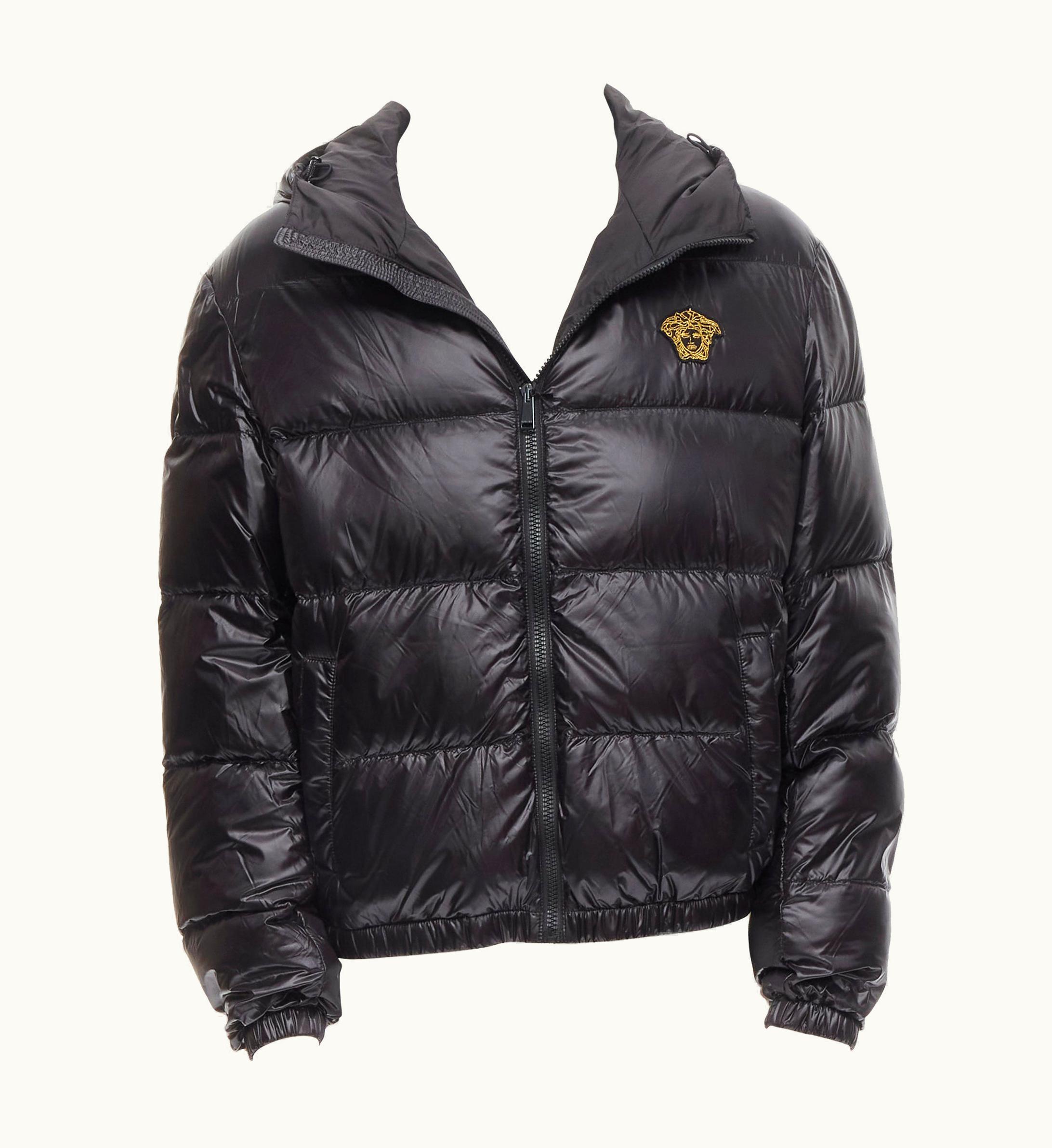 Versace Versace Gold Medusa Badge Black Goose Down Duvet Puffer Jacket UZ0577410