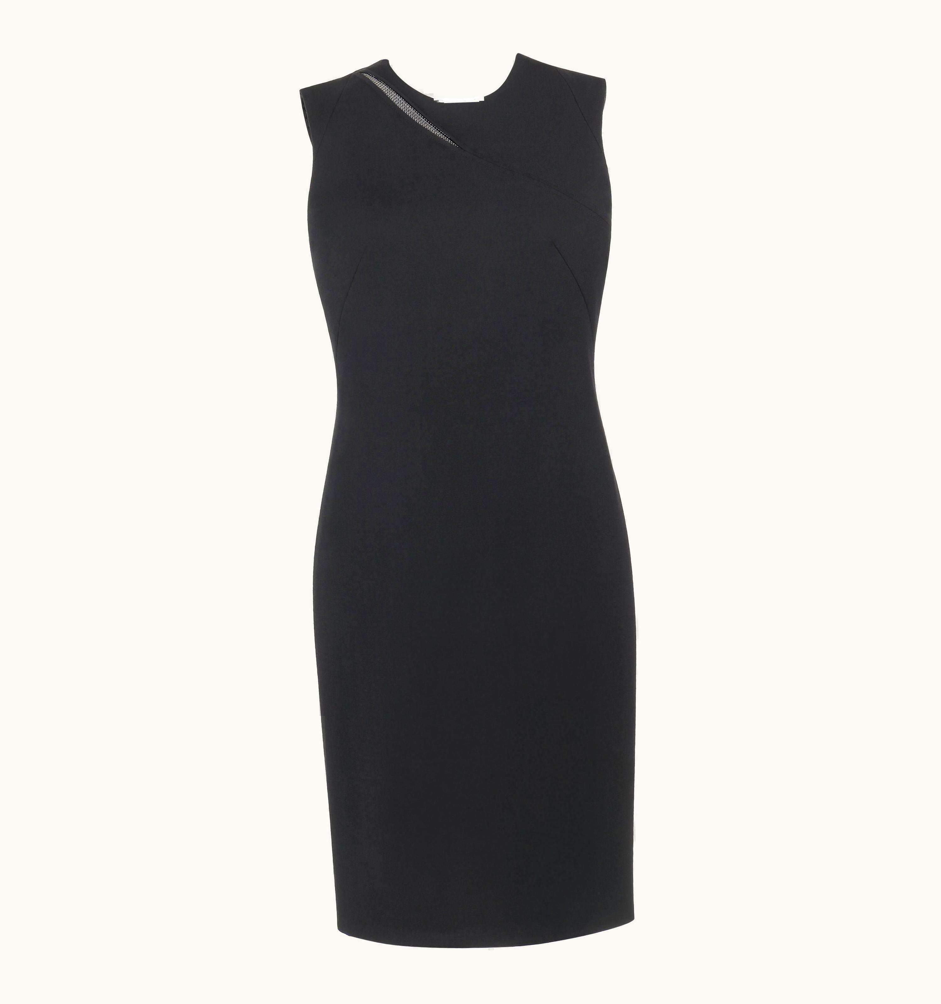 Versace Versace AW 2009 Black Metal Mesh Inset Sheath Cocktail Dress