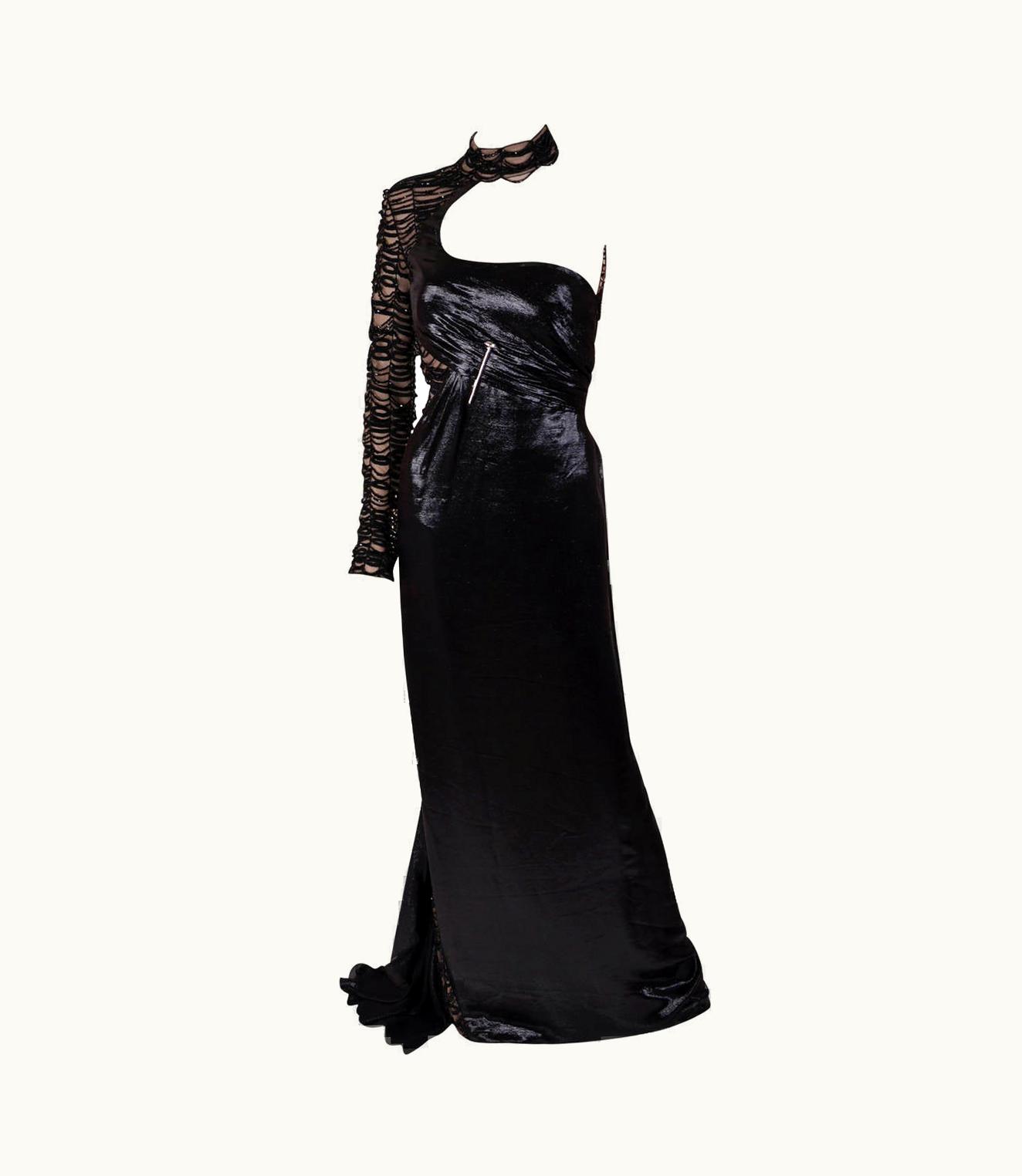 Versace Versace Black Embellished One Shoulder Sdress *as Seen On Kerry*