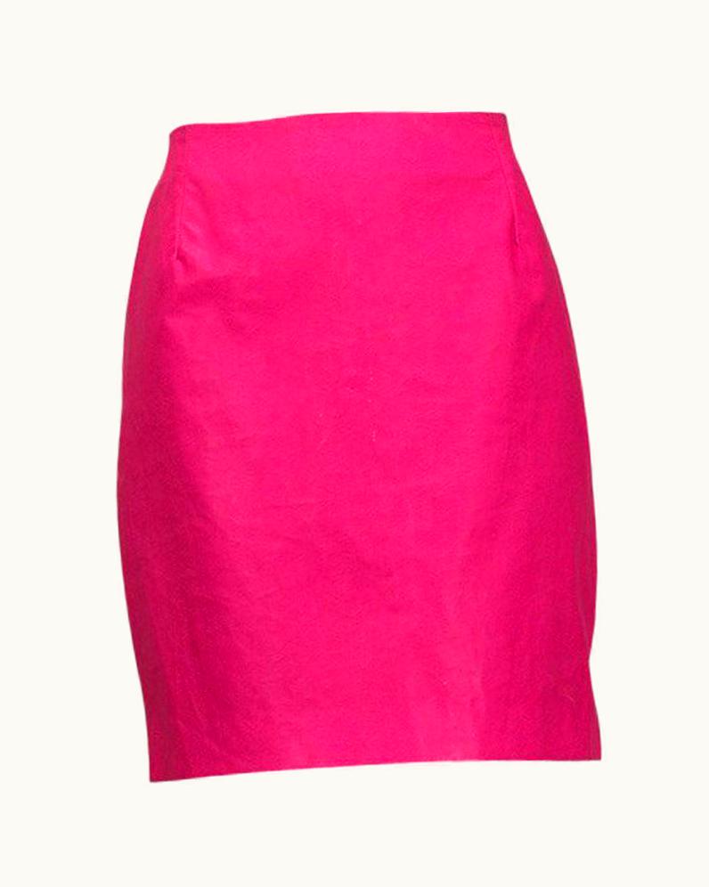 Versace Versace Jeans Couture Barbiecore Hot Pink Vegan Leather Mini Skirt -, 1990s
