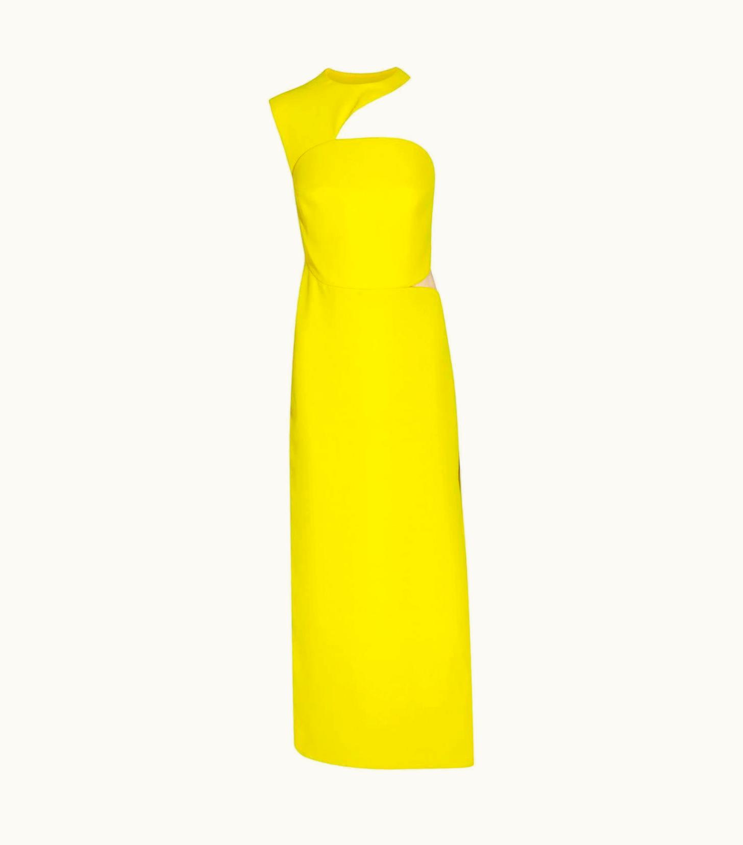 Versace Versace Yellow Cut Out Long Dress As Seen On Minnie
