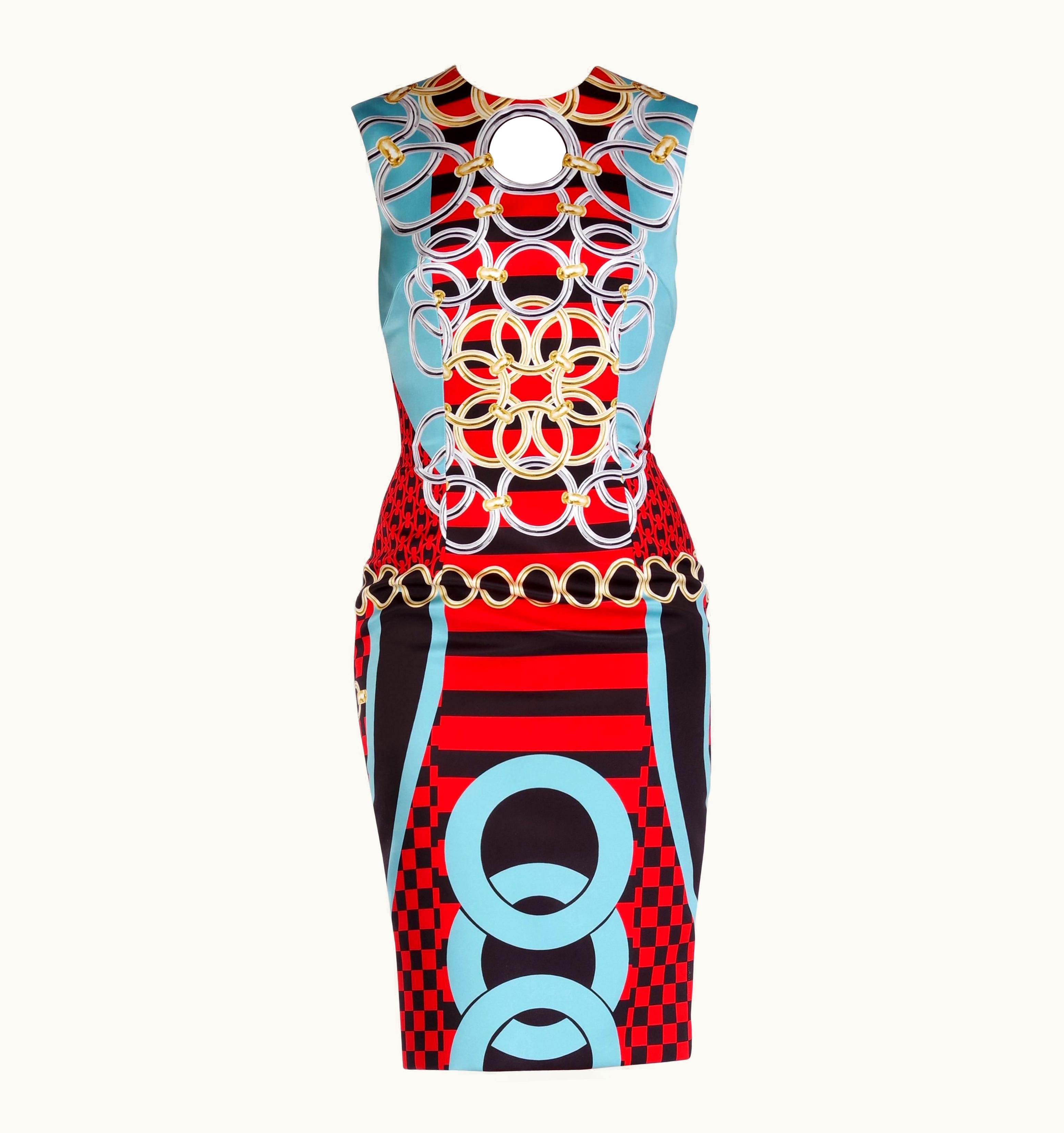 Versace Versace Optical Chain Print Dress