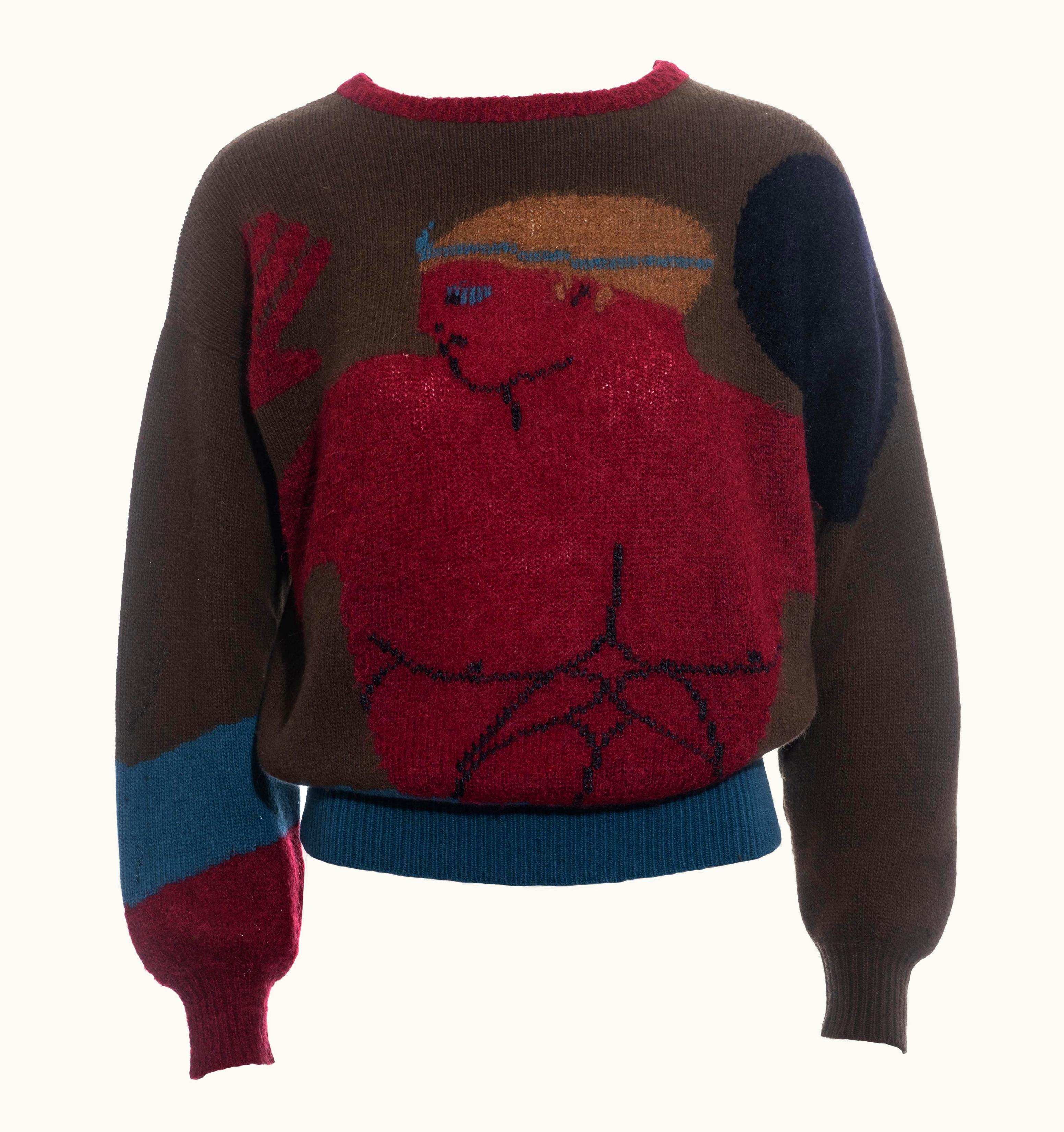 Gianni Versace Couture Gianni Versace Multicoloured Knitted Mohair Sweater, AW 1982 UZ0577535