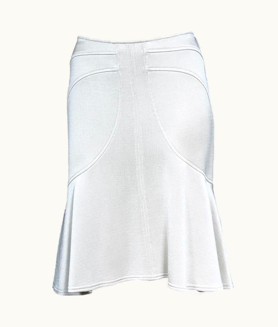 Versace AW 2005 Vintage Versace Nude Stretch Jersey Trumpet Skirt ***new With Tags***