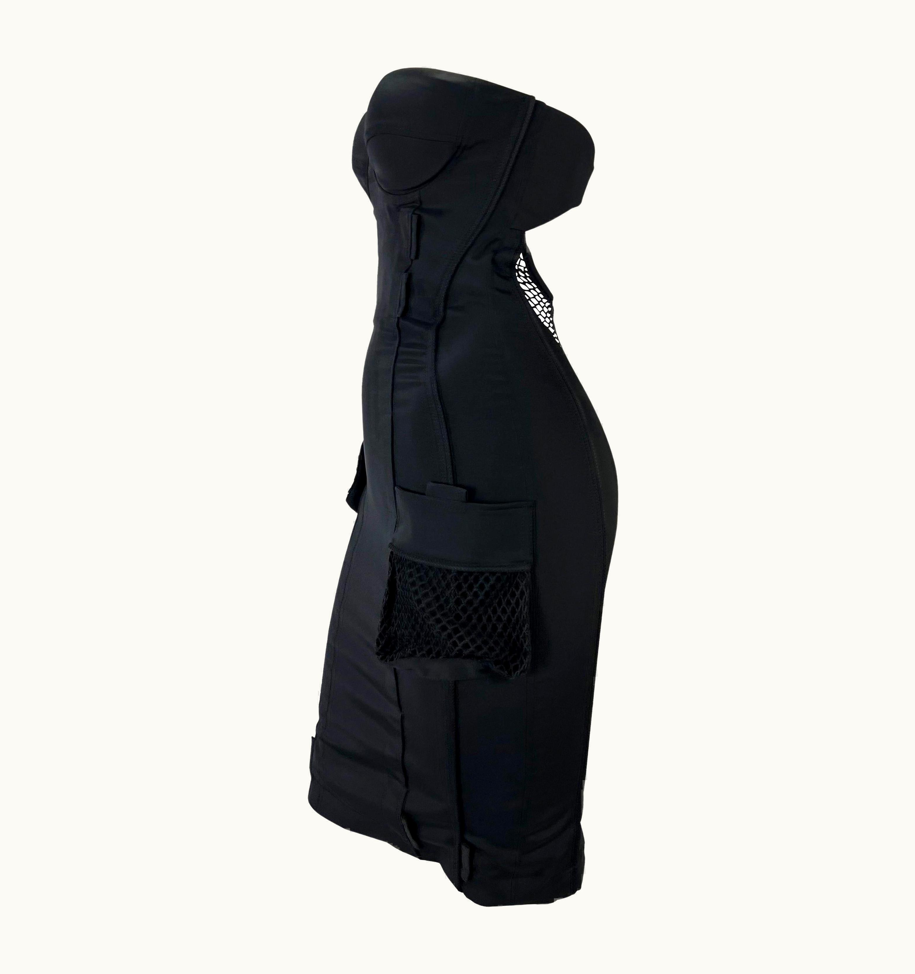 Versace S/S 2004 Versace By Donatella Runway Backless Cargo Pocket Mini Dress