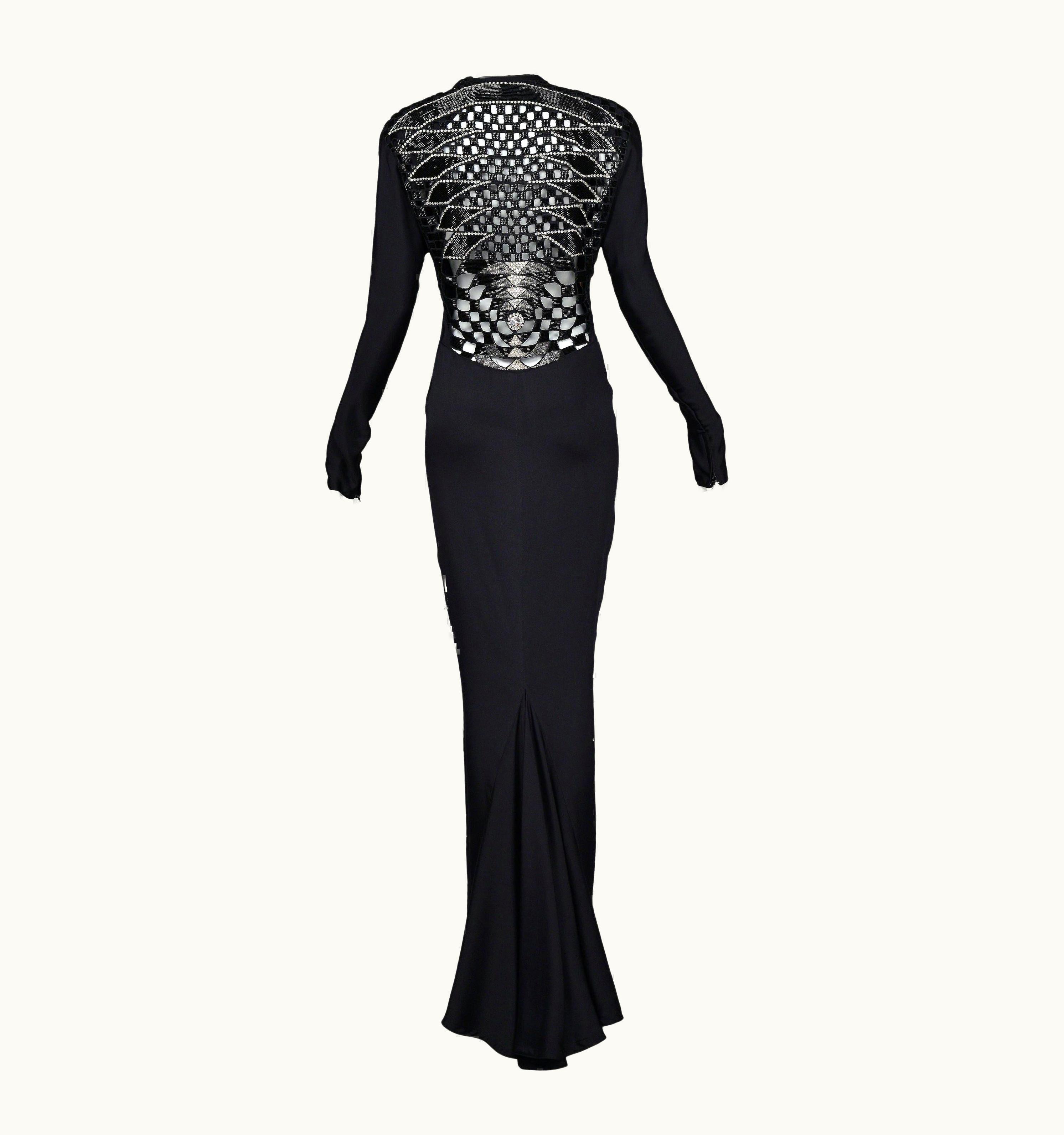 Versace Vintage Versace Black Deco Cutout Gown