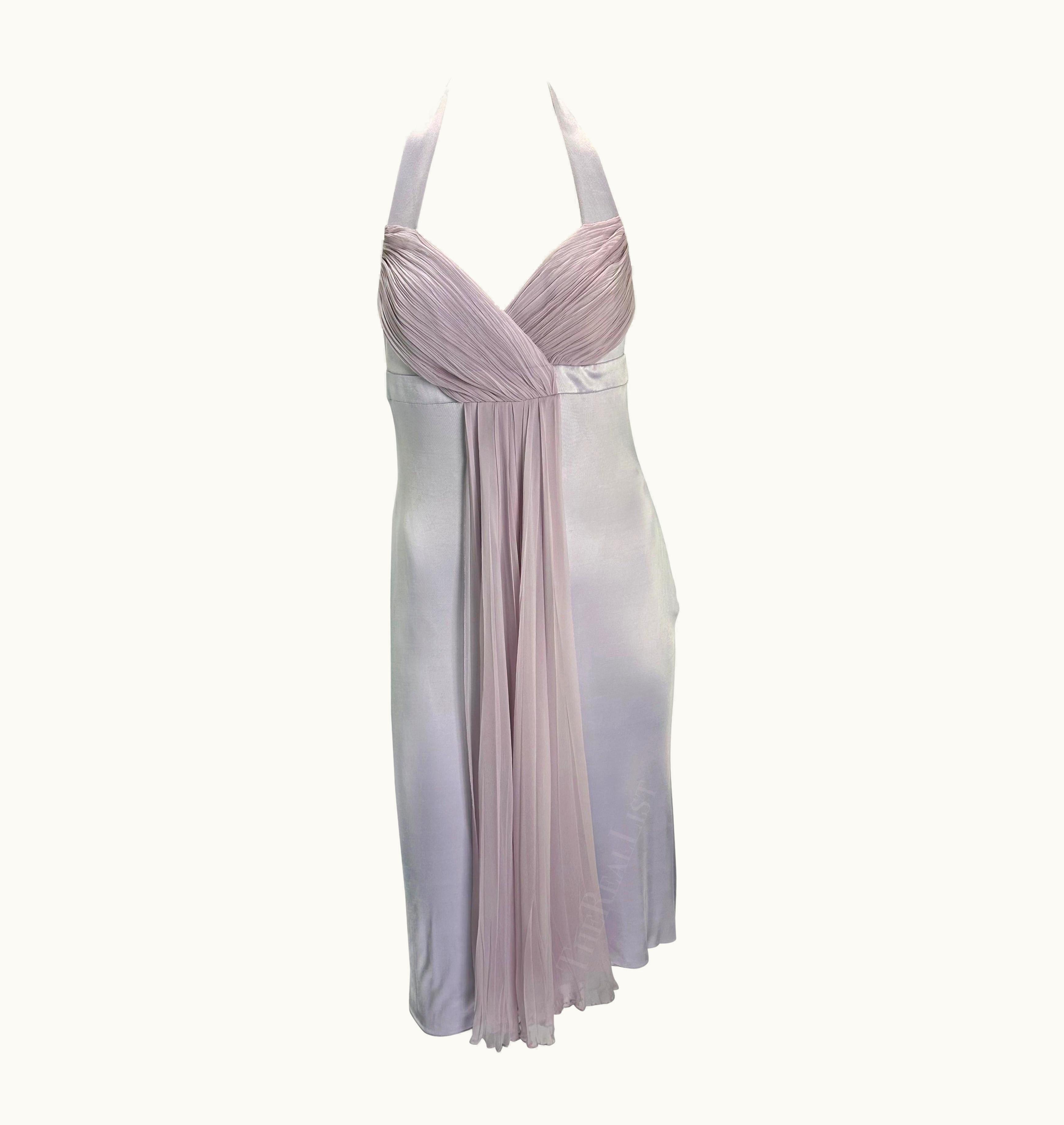 Versace 2000s Versace By Donatella Versace Pastel Lavender Midi Dress