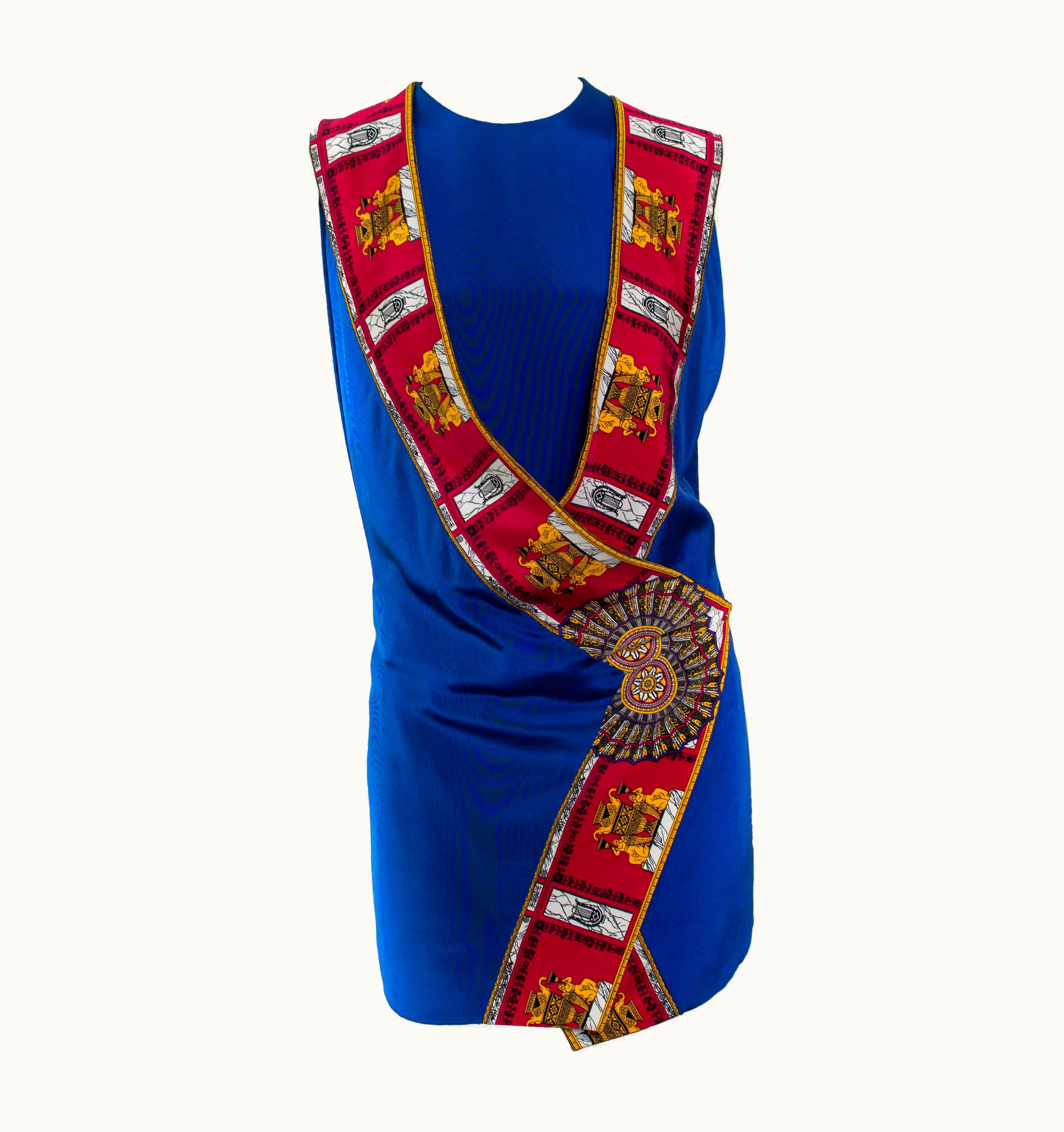 Gianni Versace Couture S/S 1991 Atelier Versace By Gianni Versace Grecian Tunic Two Piece Dress Set
