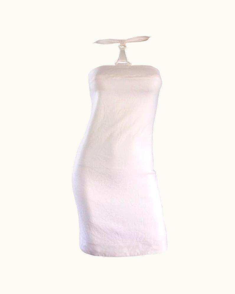 Gianni Versace Couture Rare 1990s Gianni Versace White Bondage BodyCon Vintage Dress WS/S Medusa Harness