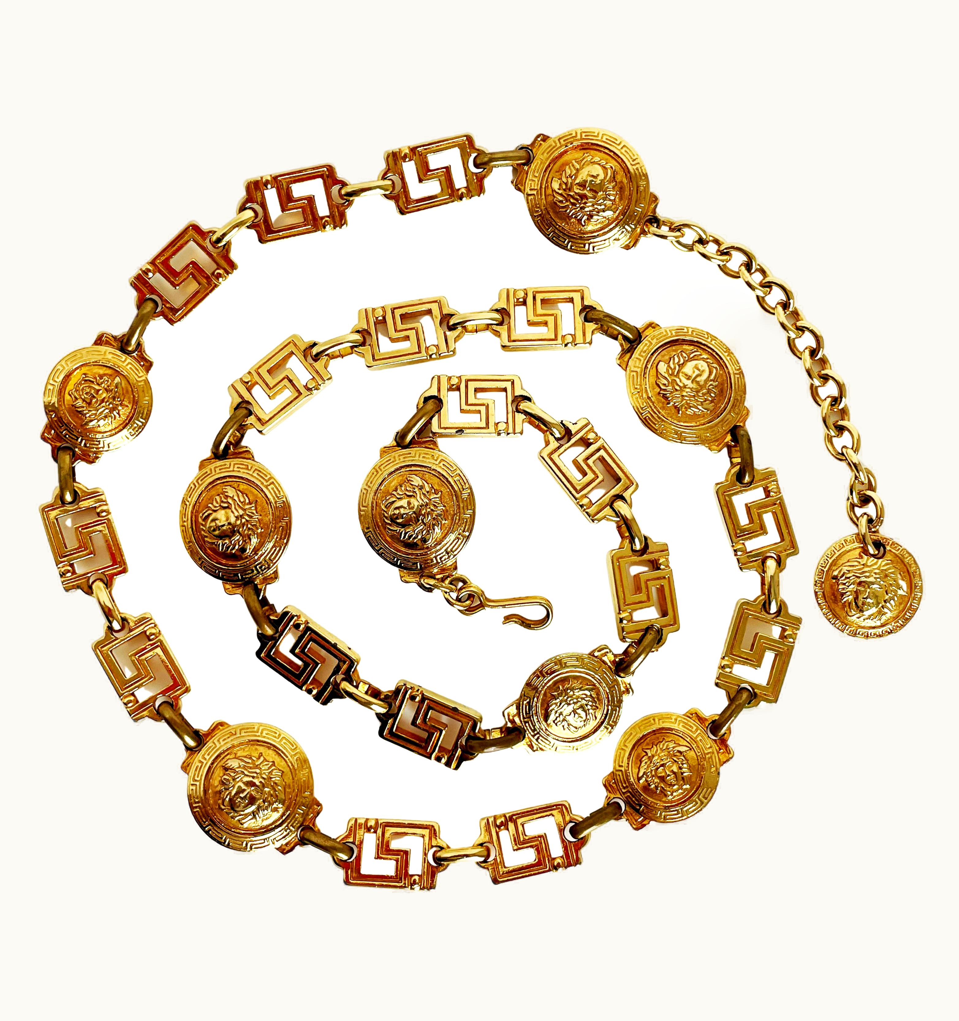 Gianni Versace Couture Gianni Versace Medusa Gold Chain Belt Or Necklace Made In Italy Vintage 90s
