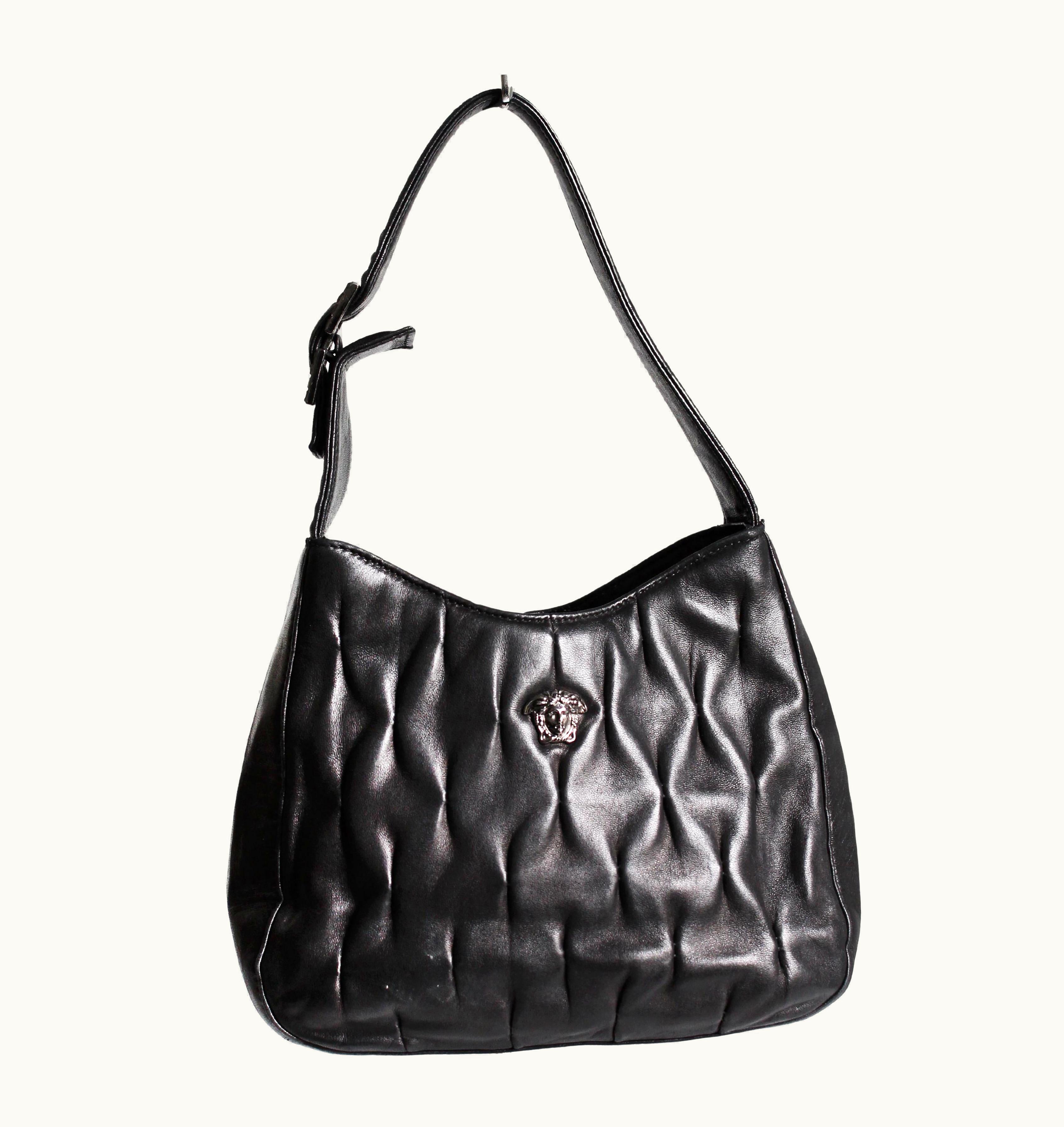Versace Versace Couture Evening Bag With Medusa Black Quilted Lambskin Leather 1990s