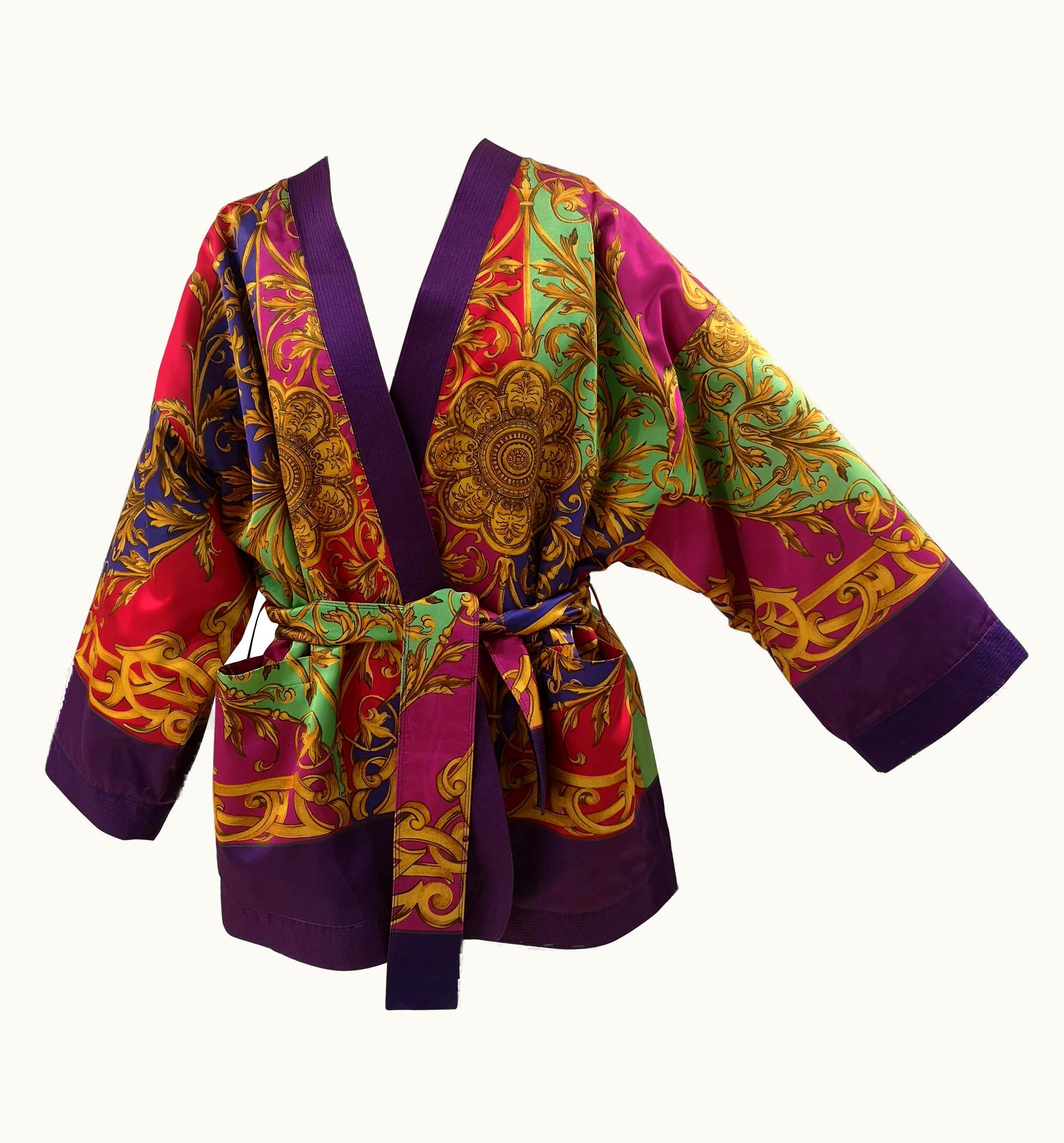 Gianni Versace Couture 1990 Gianni Versace Vintage Multicoloured Kimono
