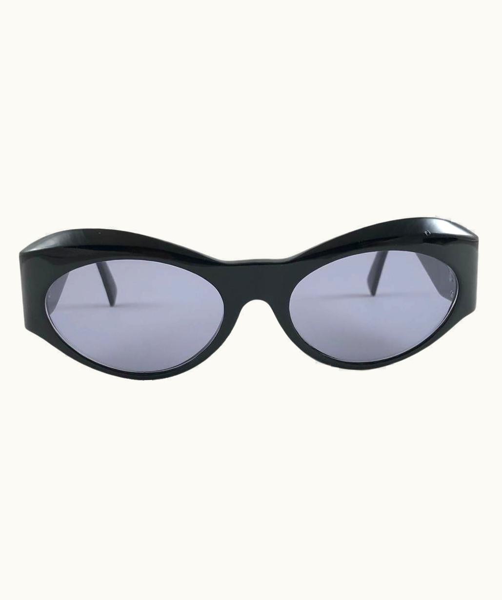 Gianni Versace Couture Vintage Gianni Versace 394 Sleek Black Sunglasses 1990' Made In Italy