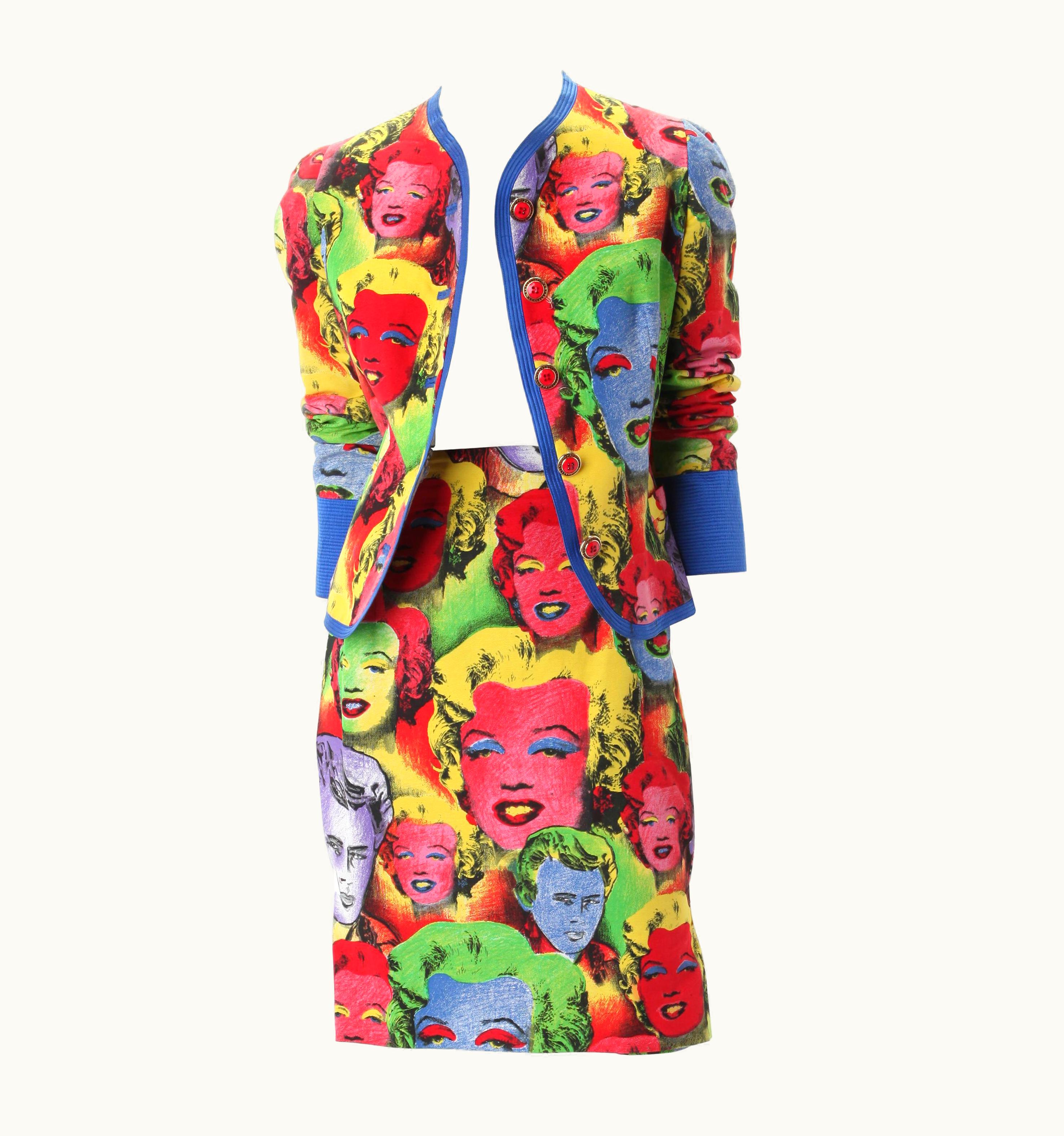 Gianni Versace Couture Gianni Versace Couture Andy Warhol Print Jacket And Skirt Ensemble, C