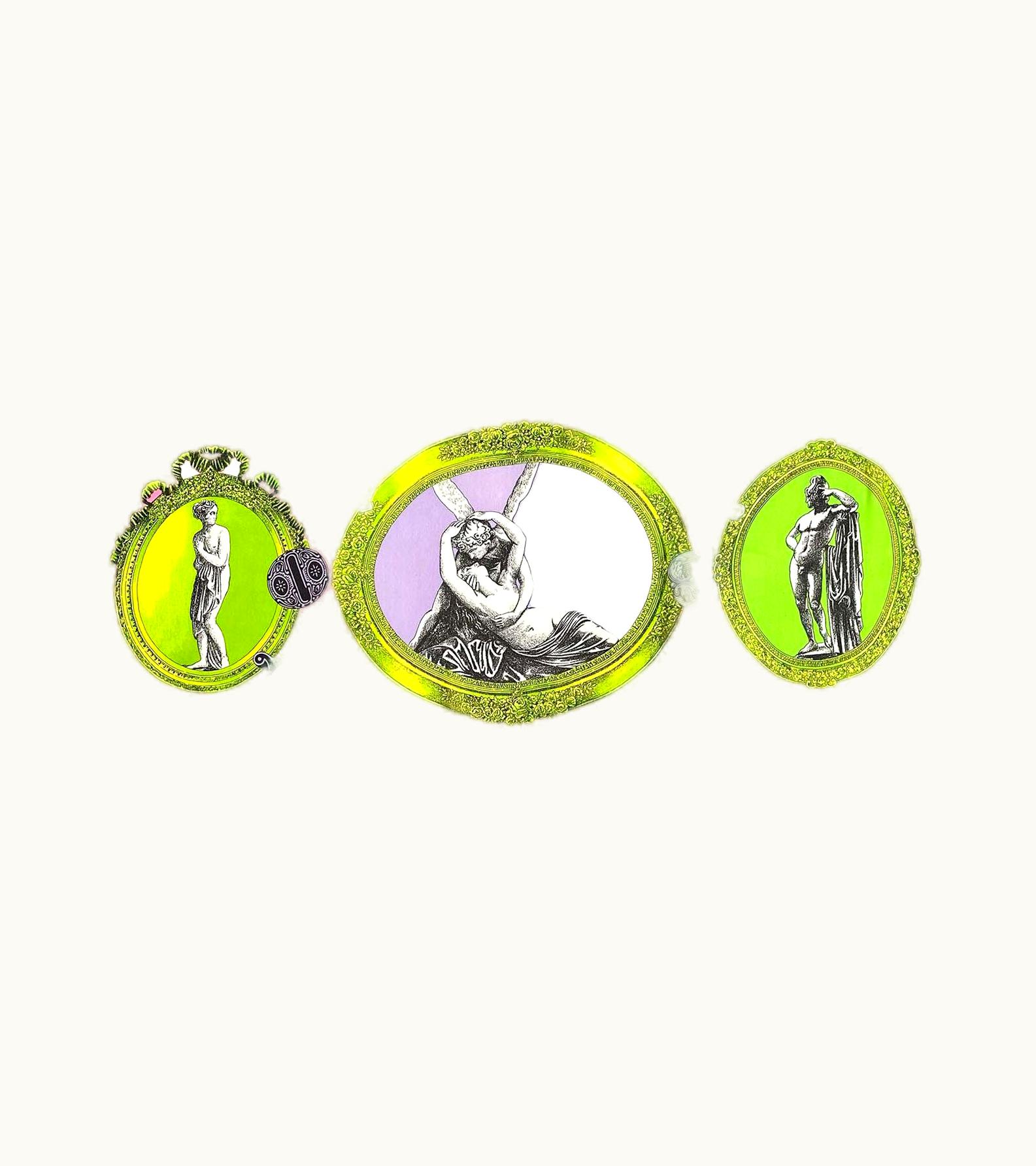 Gianni Versace Couture 1990s Atelier Versace By Gianni Versace Amore Psiche Neon Silk Square Scarf New