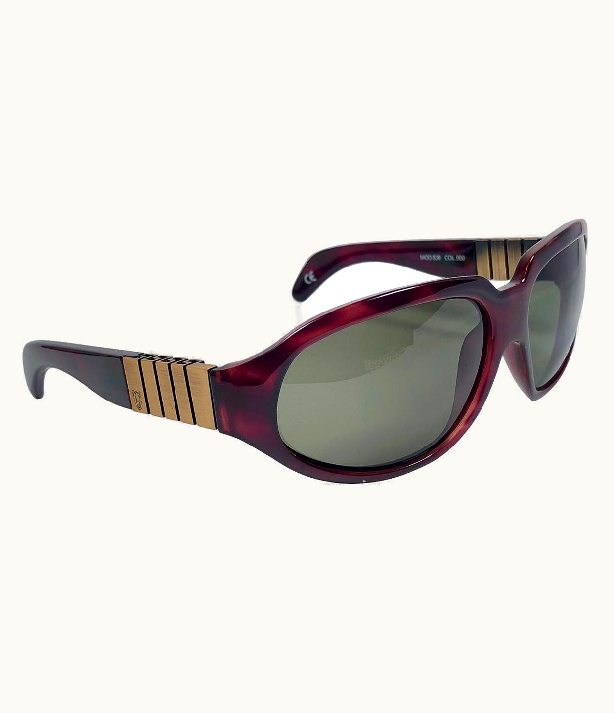 Gianni Versace Couture Vintage Gianni Versace 530 Tortoise & Copper Sunglasses 1990' Made In Italy