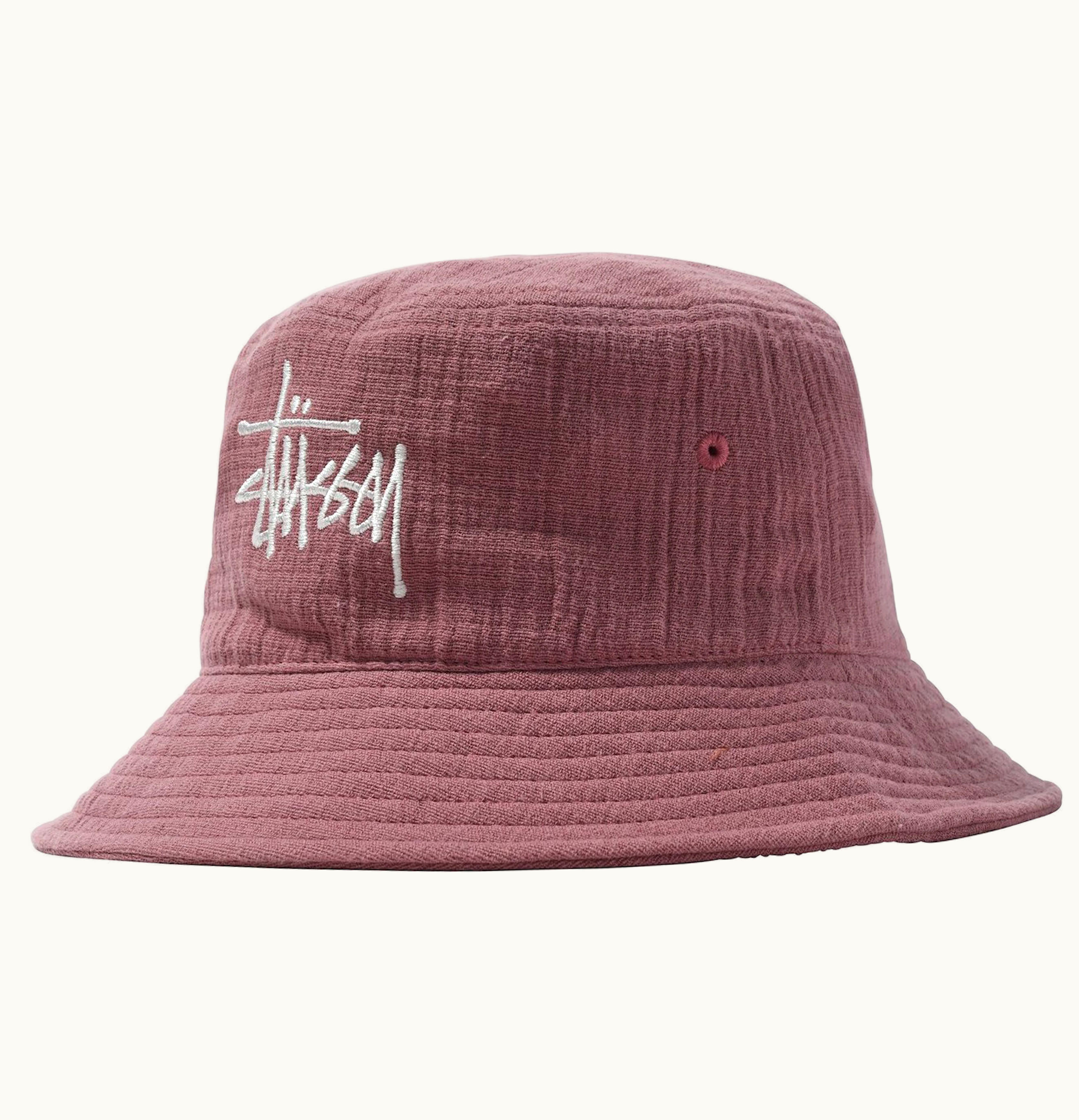 Stussy Stussy Gauze Cotton Big Logo Bucket Hat Mauve
