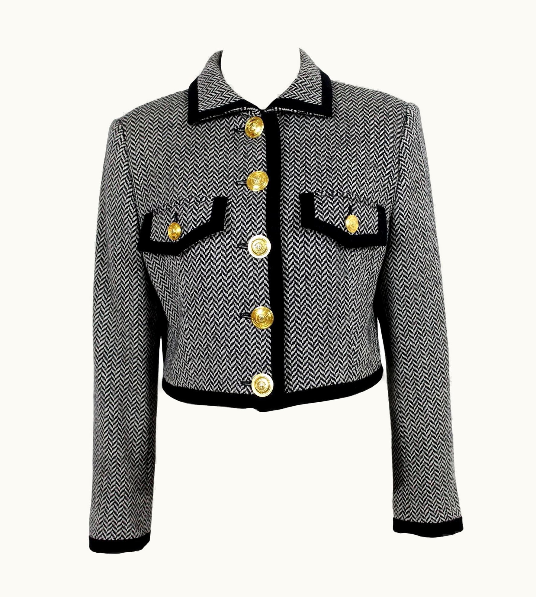 Versace Versace Herringbone Vintage Short Jacket 90s