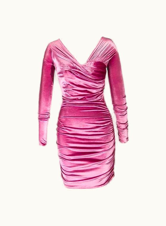 Gianni Versace Couture AW 1995 Gianni Versace AW Sherbet Velvet Mini Dress