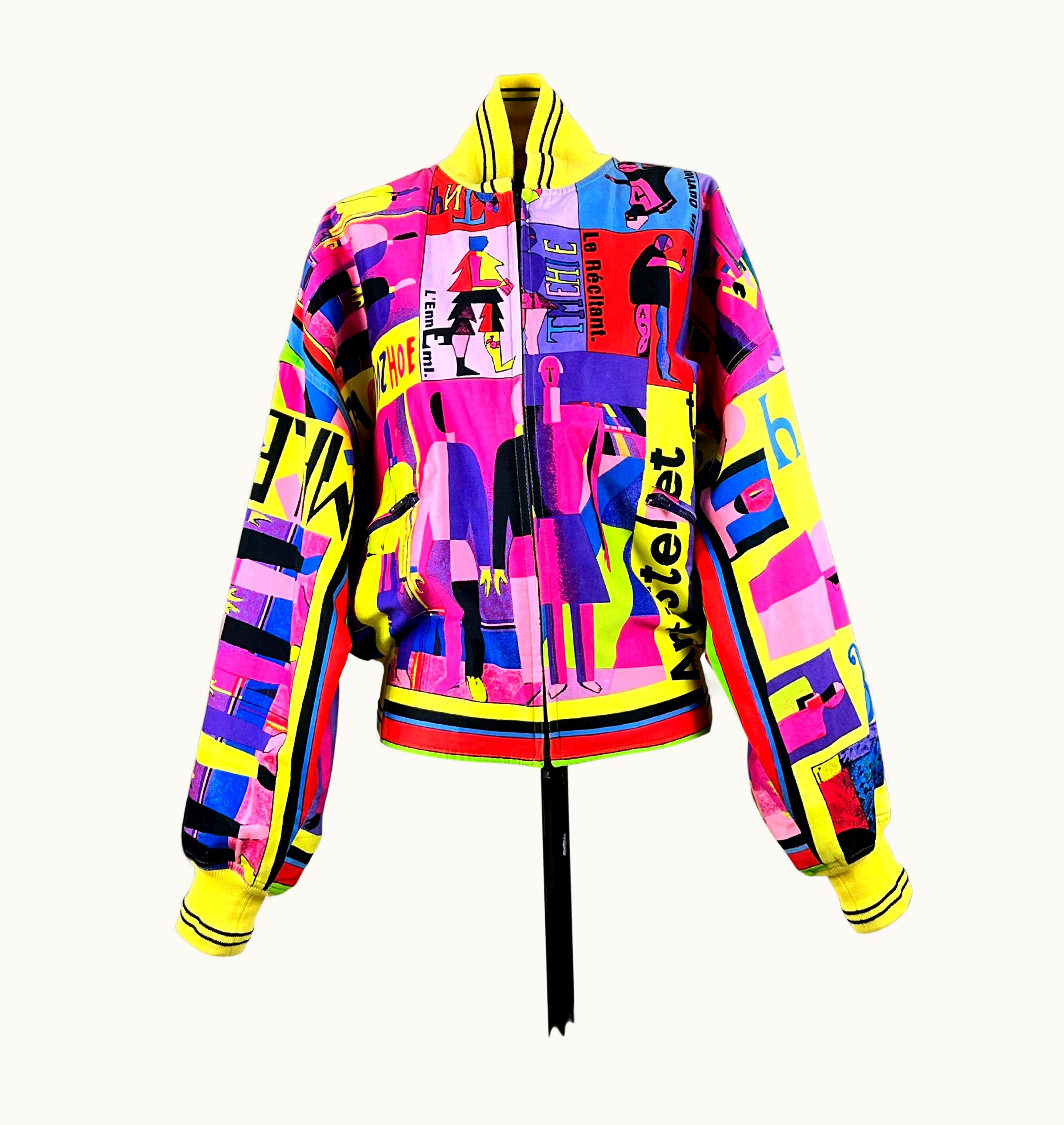 Gianni Versace Couture 1992 Gianni Versace 'Malevich' Inspired Unisex Bomber Jacket
