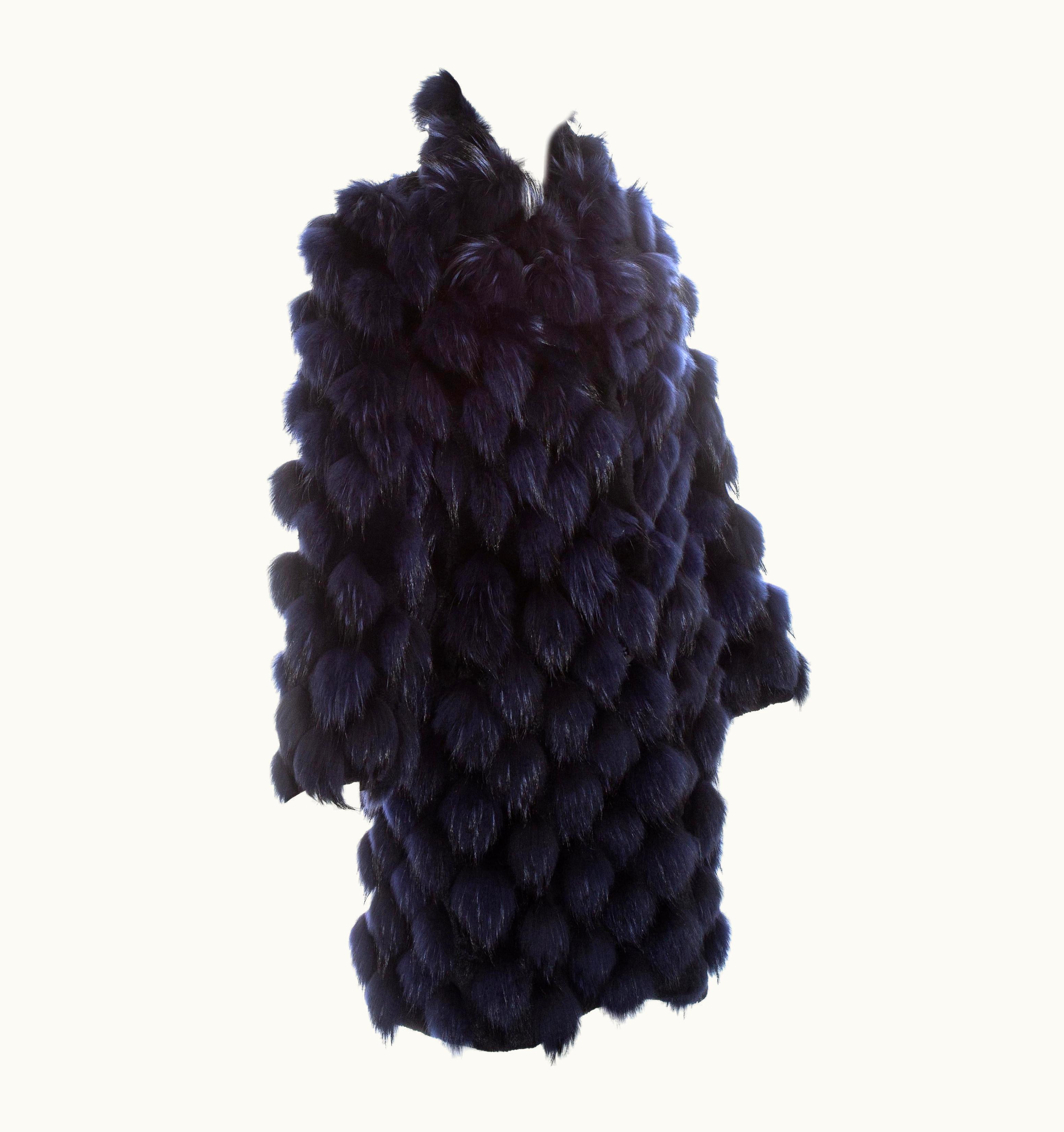 Gianni Versace Couture Gianni Versace Blue Raccoon Fur Coat, AW 1997