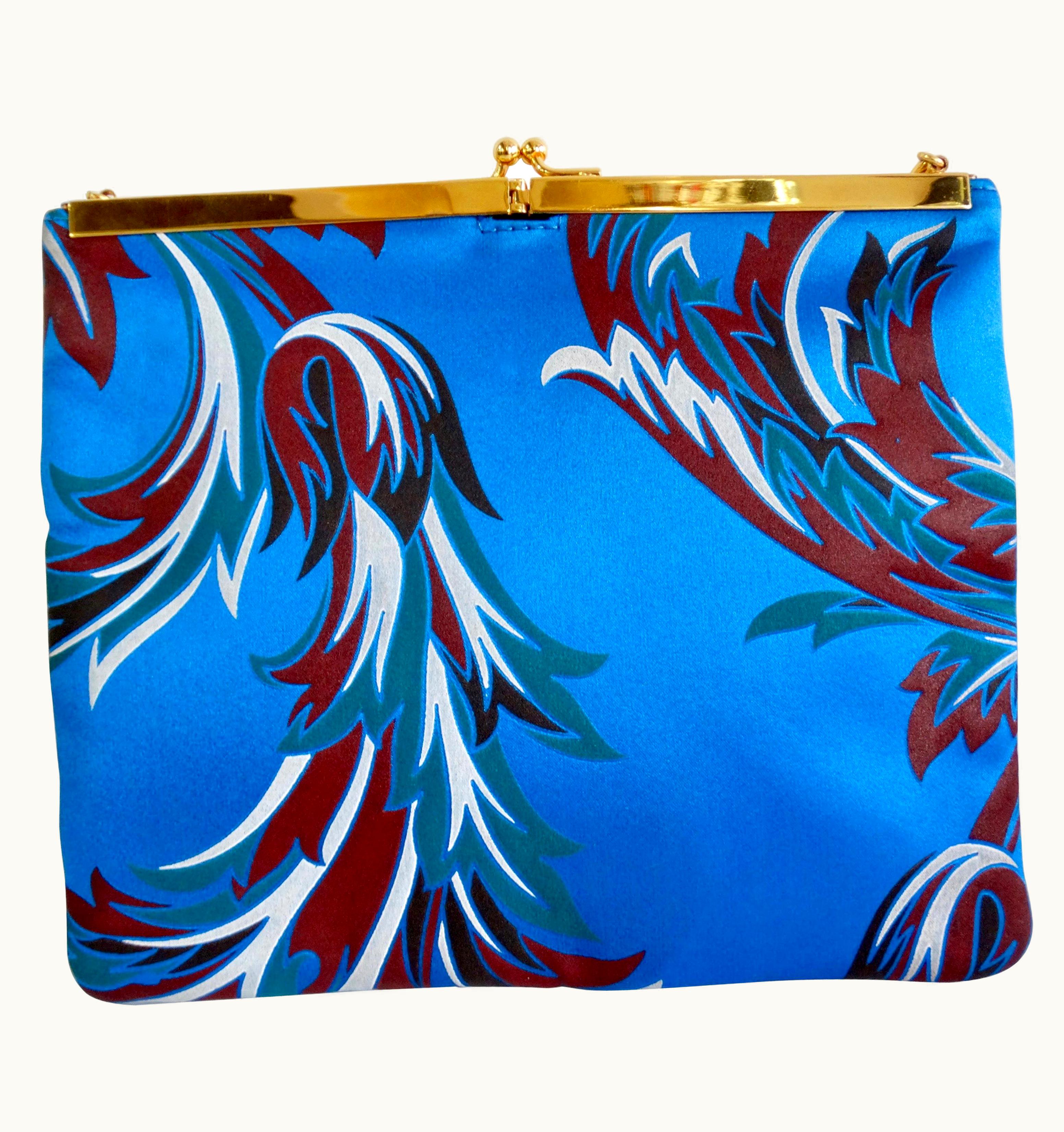 Gianni Versace Couture Gianni Versace 1990s Baroque Print Satin Shoulder Bag