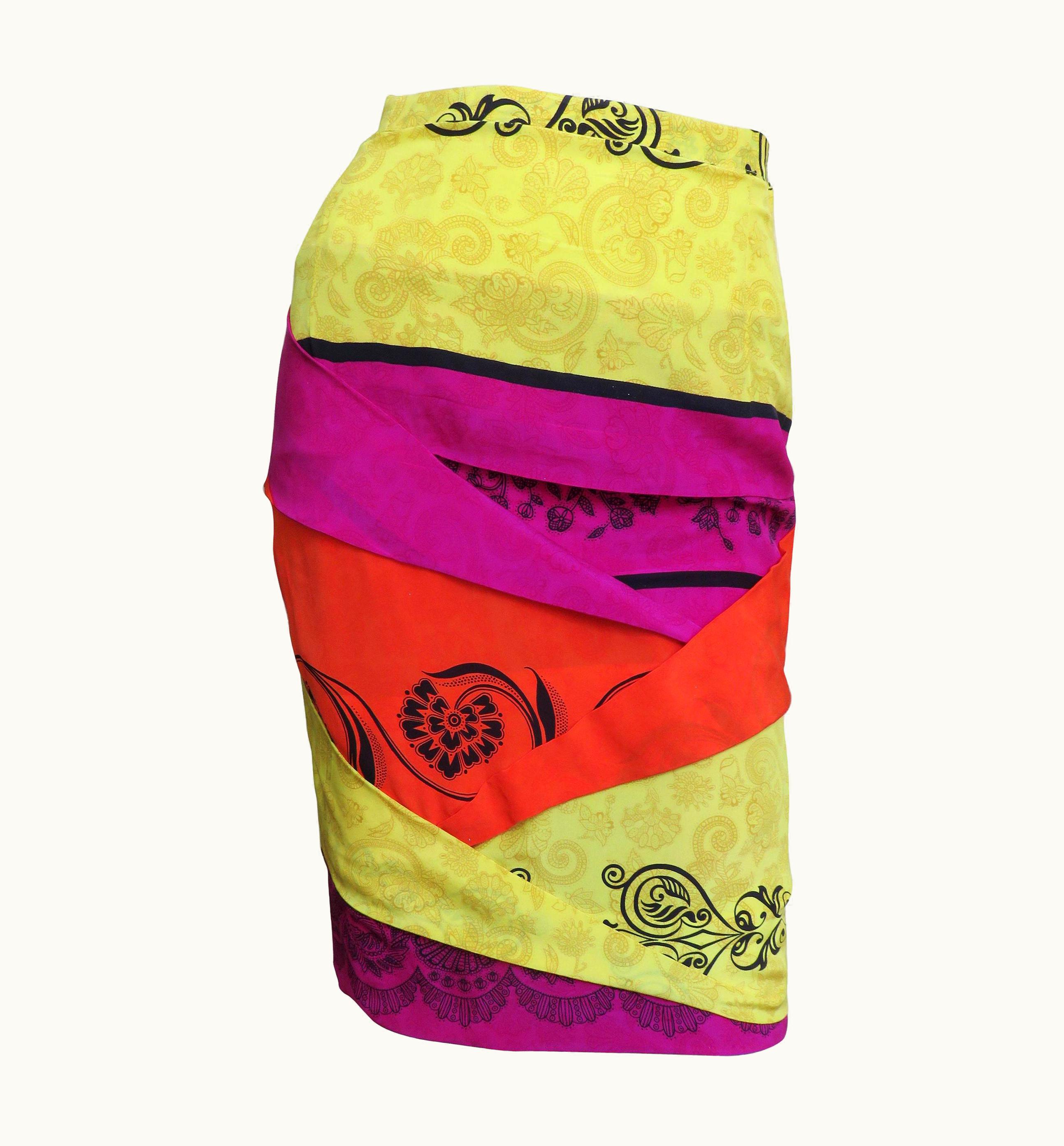 Gianni Versace Couture Gianni Versace Origami Color Block Skirt 1990s