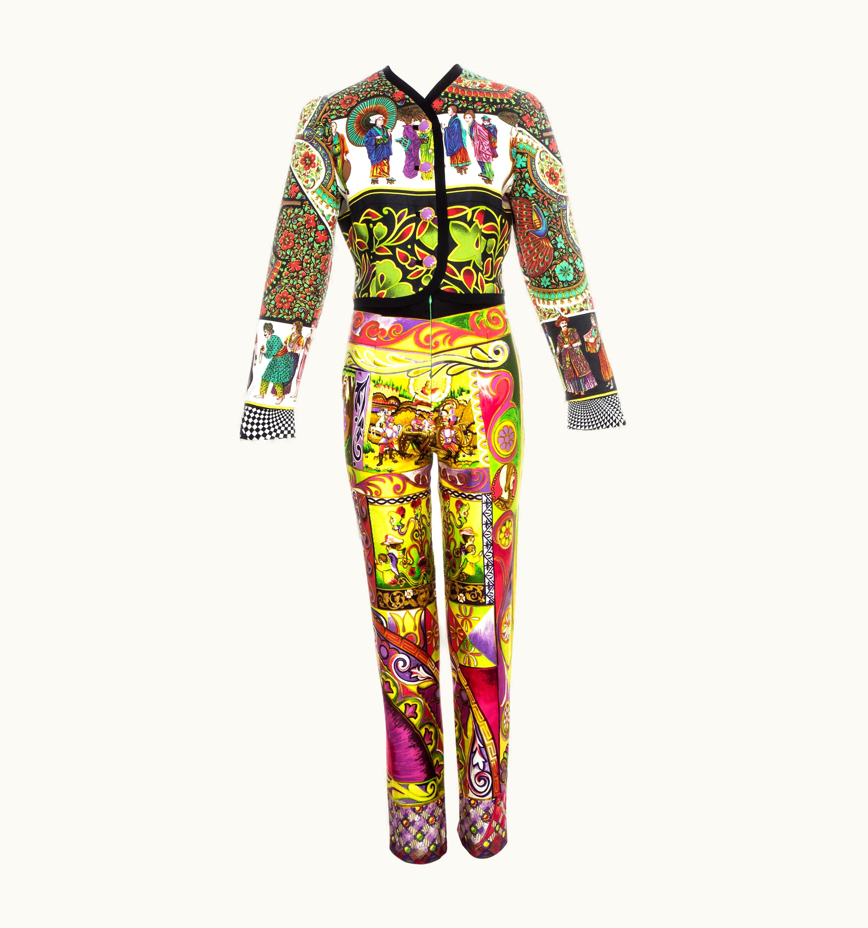 Gianni Versace Couture Gianni Versace Multicoloured Silk Pant Suit, S/S 1992