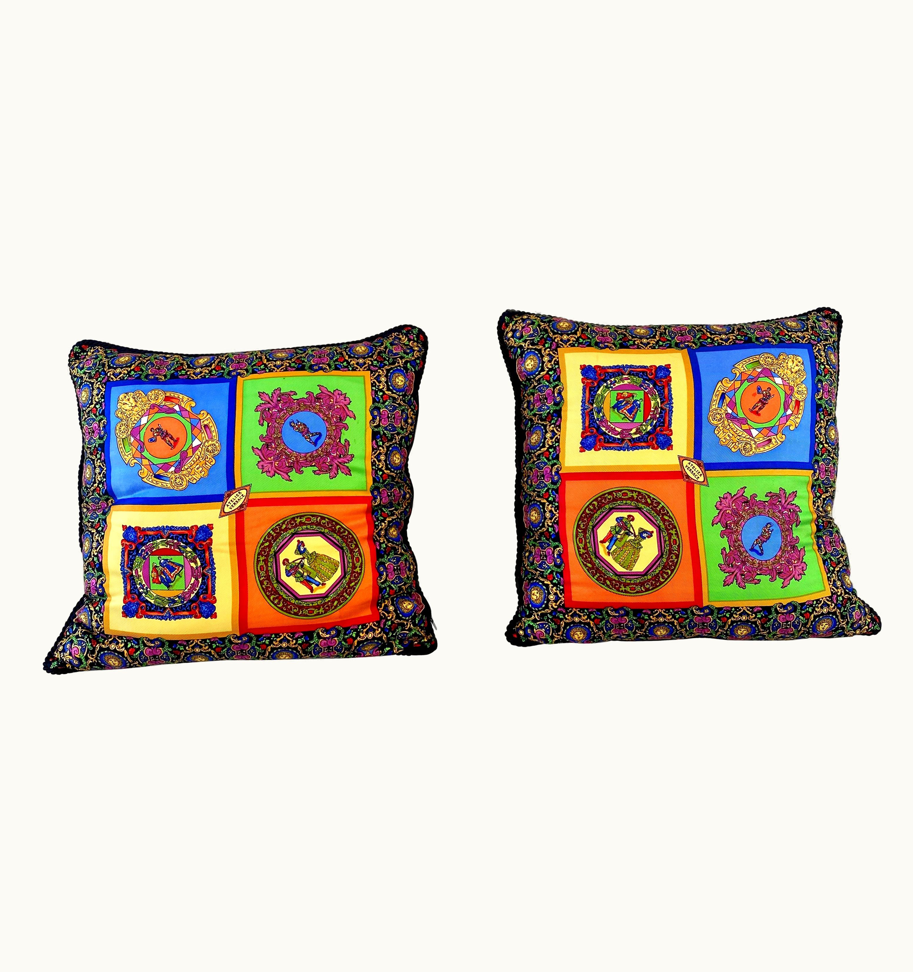 Gianni Versace Couture Gianni Versace Atelier Rare Vintage Silk Pillows - A Pair