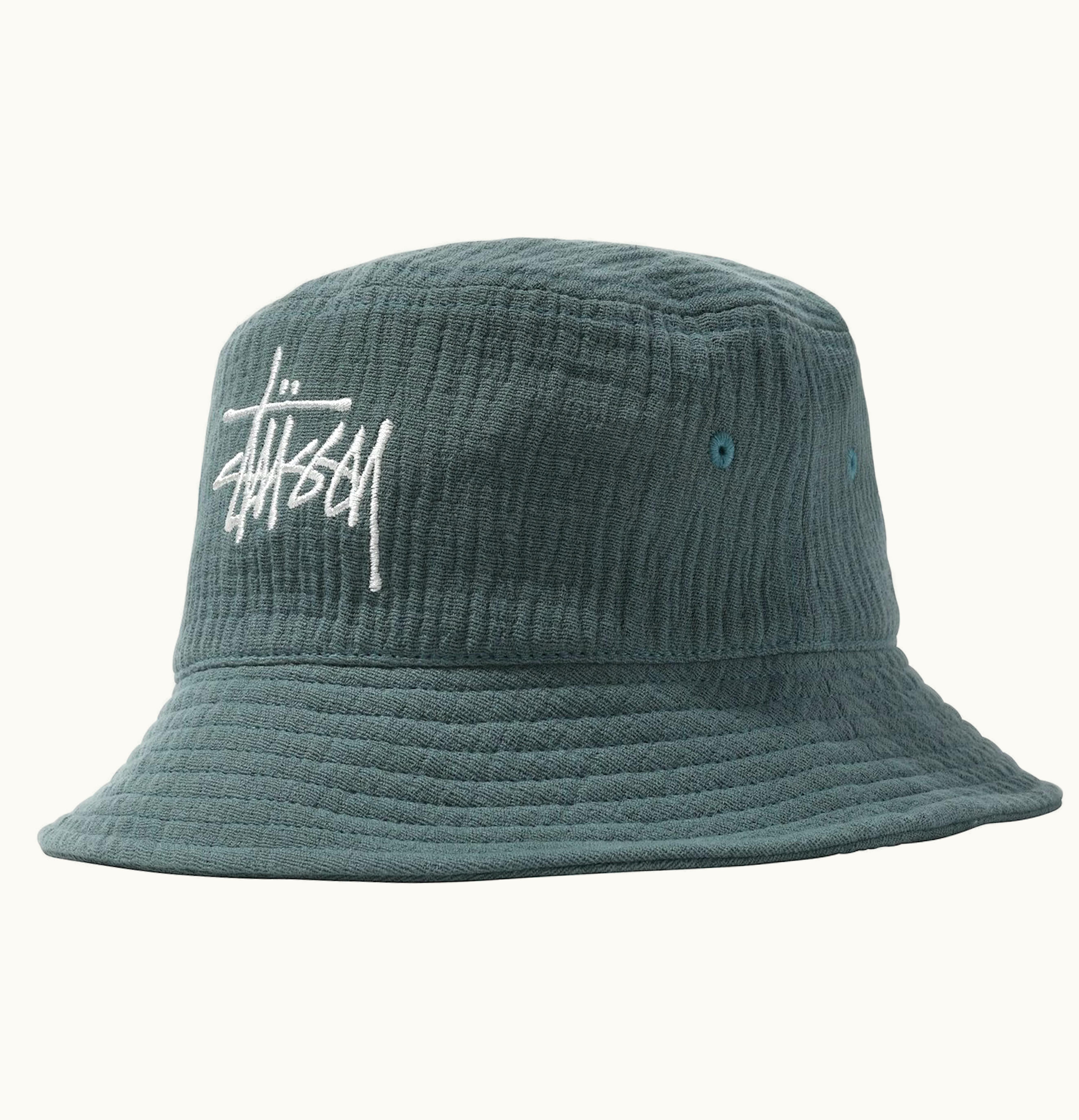 Stussy Stussy Gauze Cotton Big Logo Bucket Hat Teal