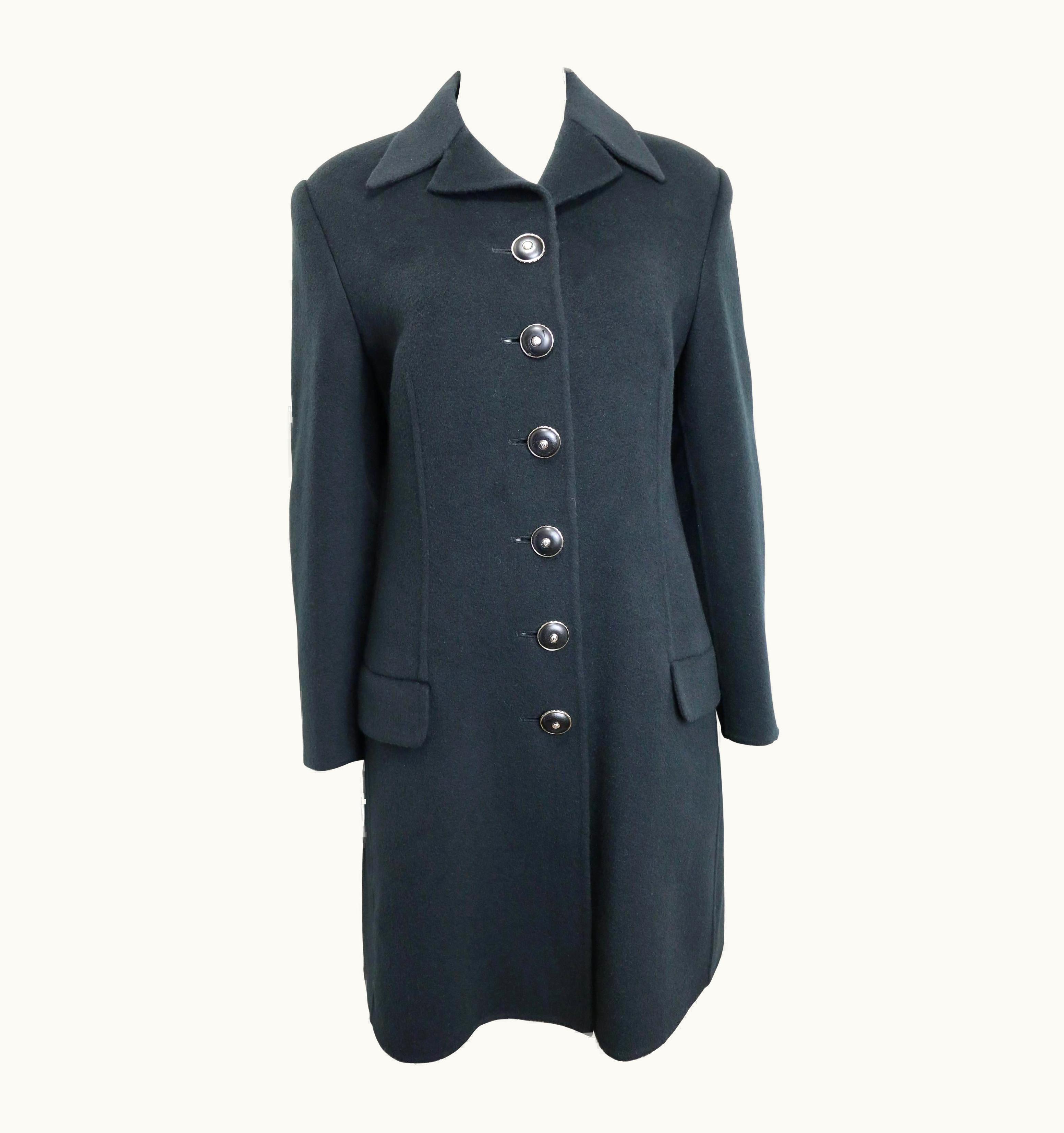 Gianni Versace Couture 90s Gianni Versace Couture Black Wool Long Coat