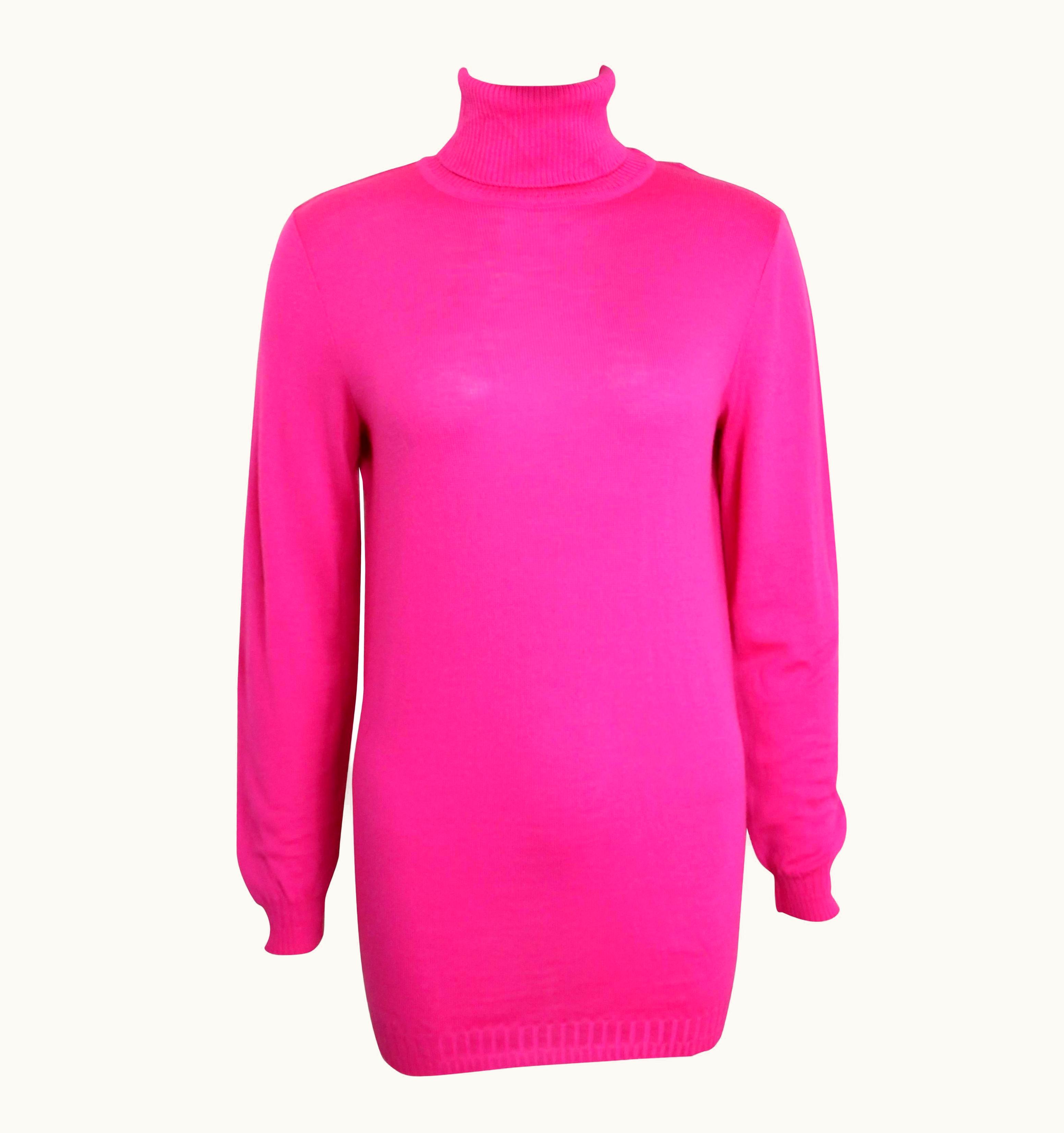 Gianni Versace Couture Gianni Versace Couture Pink Wool Turtleneck Top