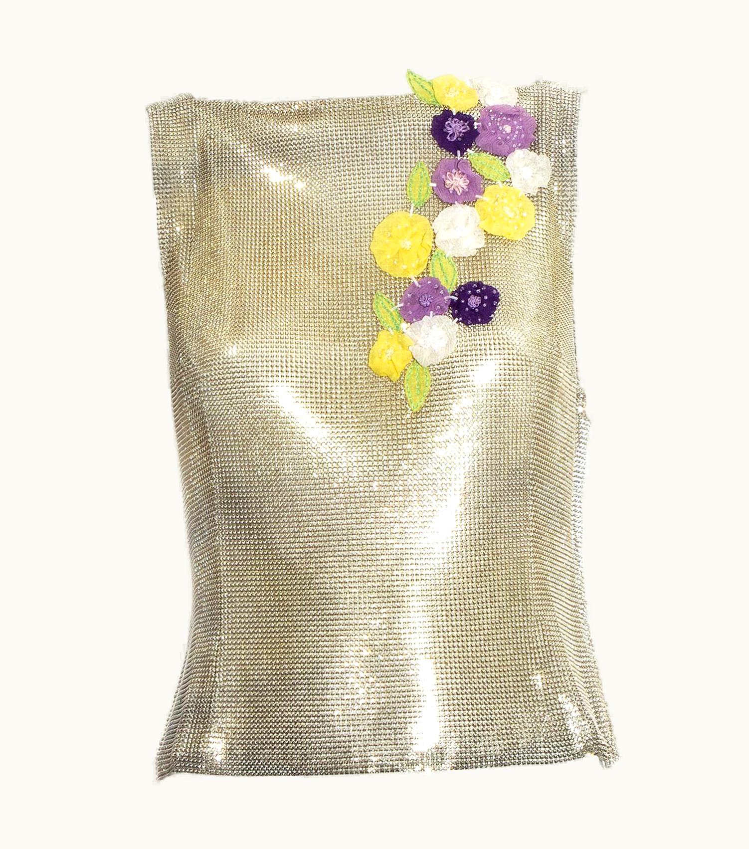 Gianni Versace Couture Gianni Versace Oroton Chainmail Floral Embroidered Vest, S/S 1999