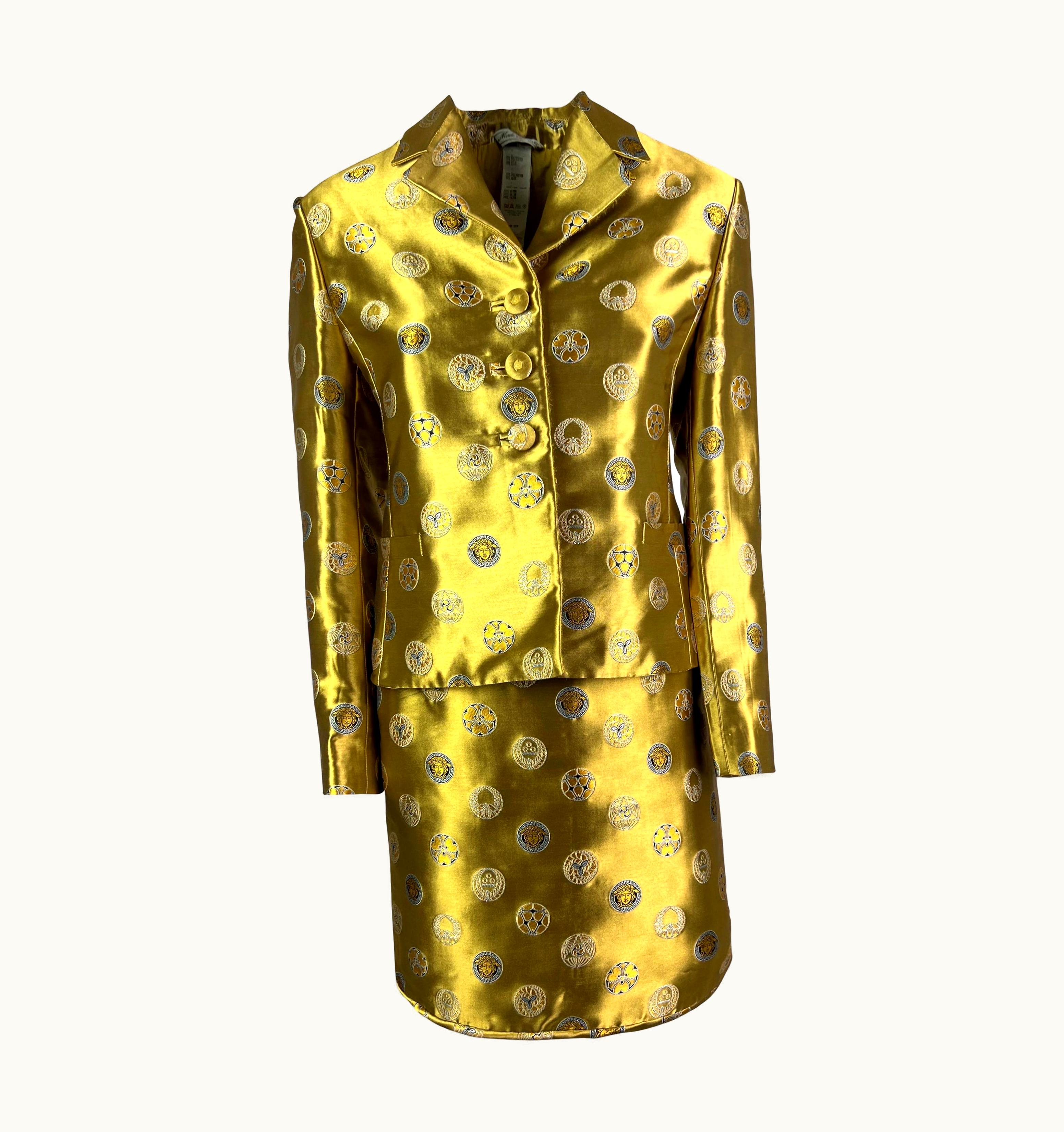 Gianni Versace Couture Fall 1997 Gianni Versace Golden Coin Print Suit
